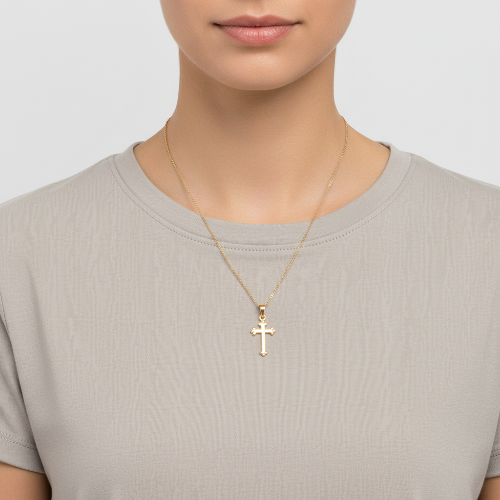 14K Yellow Gold Cross Pendant