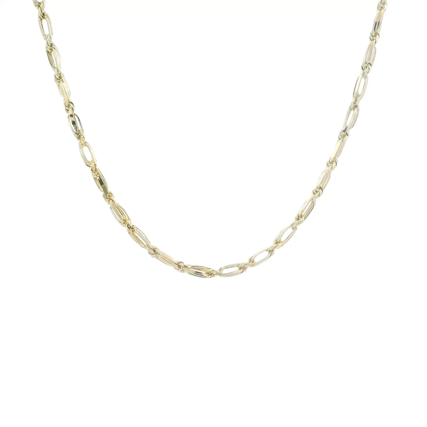 14K Yellow Gold 17.5" Bar Link Chain