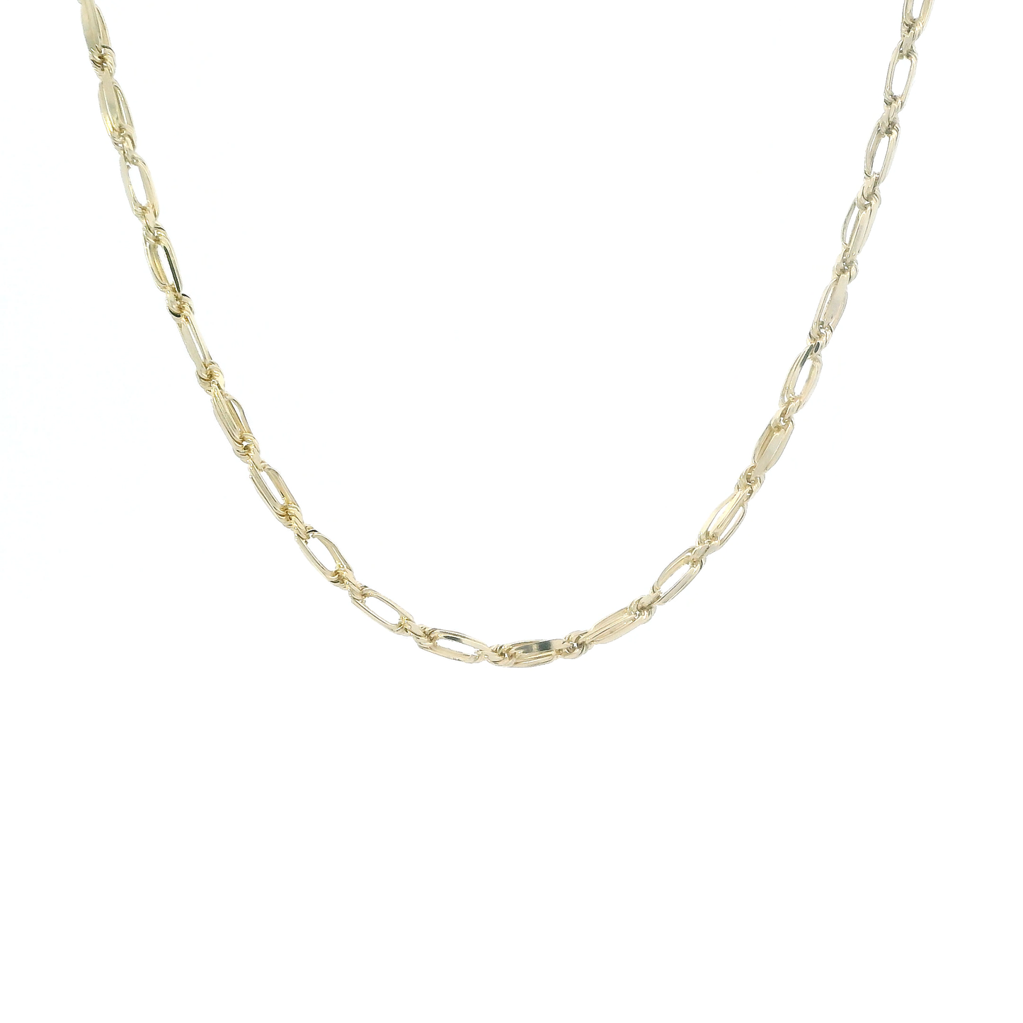 14K Yellow Gold 17.5" Bar Link Chain