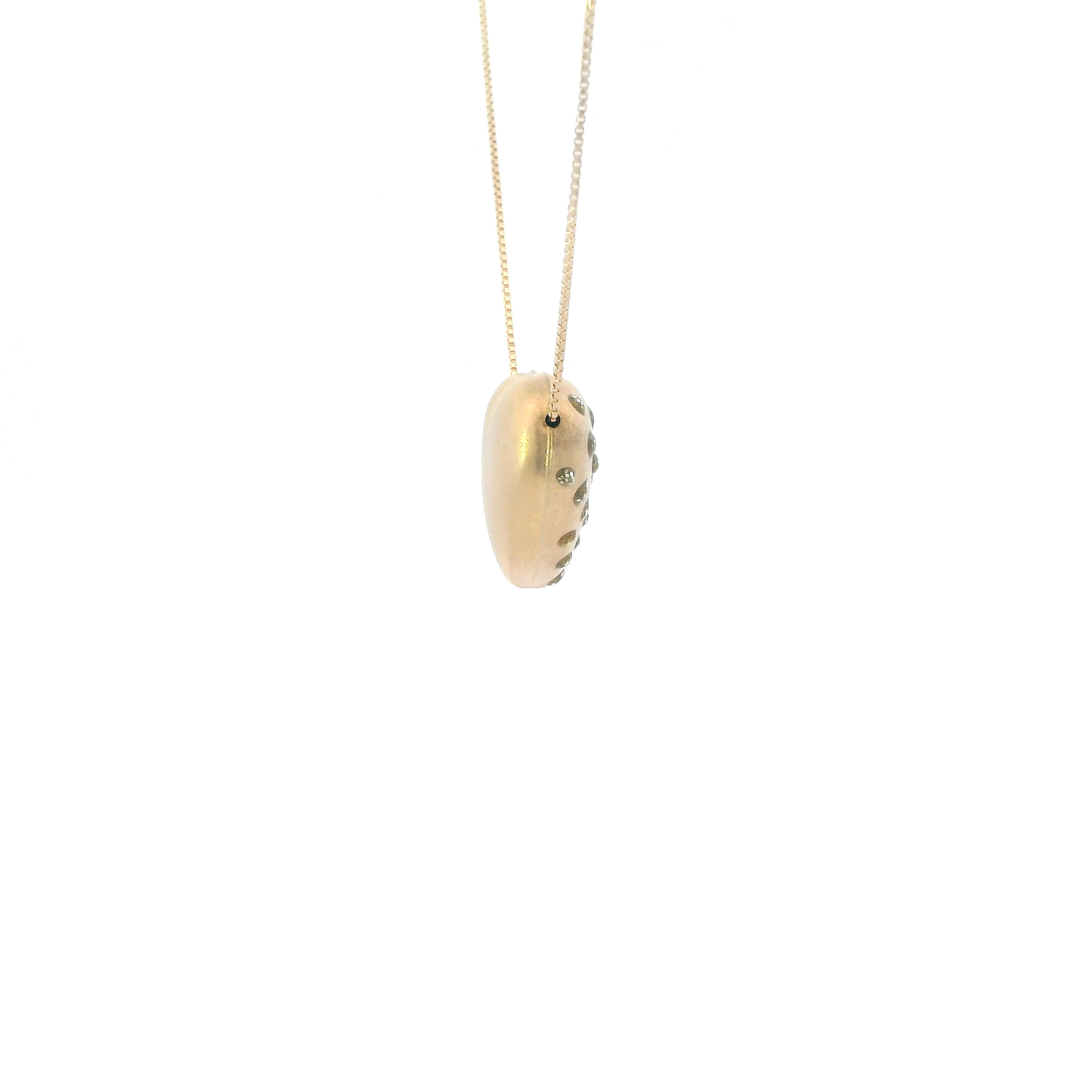 14K Yellow Gold Puff Heart Pendant & 18" Box Chain