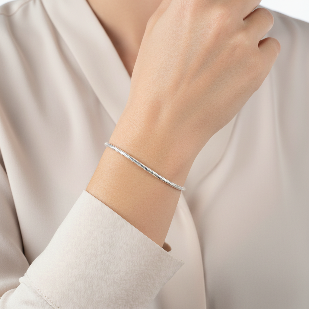 Pandora Silver Snake Link Bracelet With Mouse Disney Slider