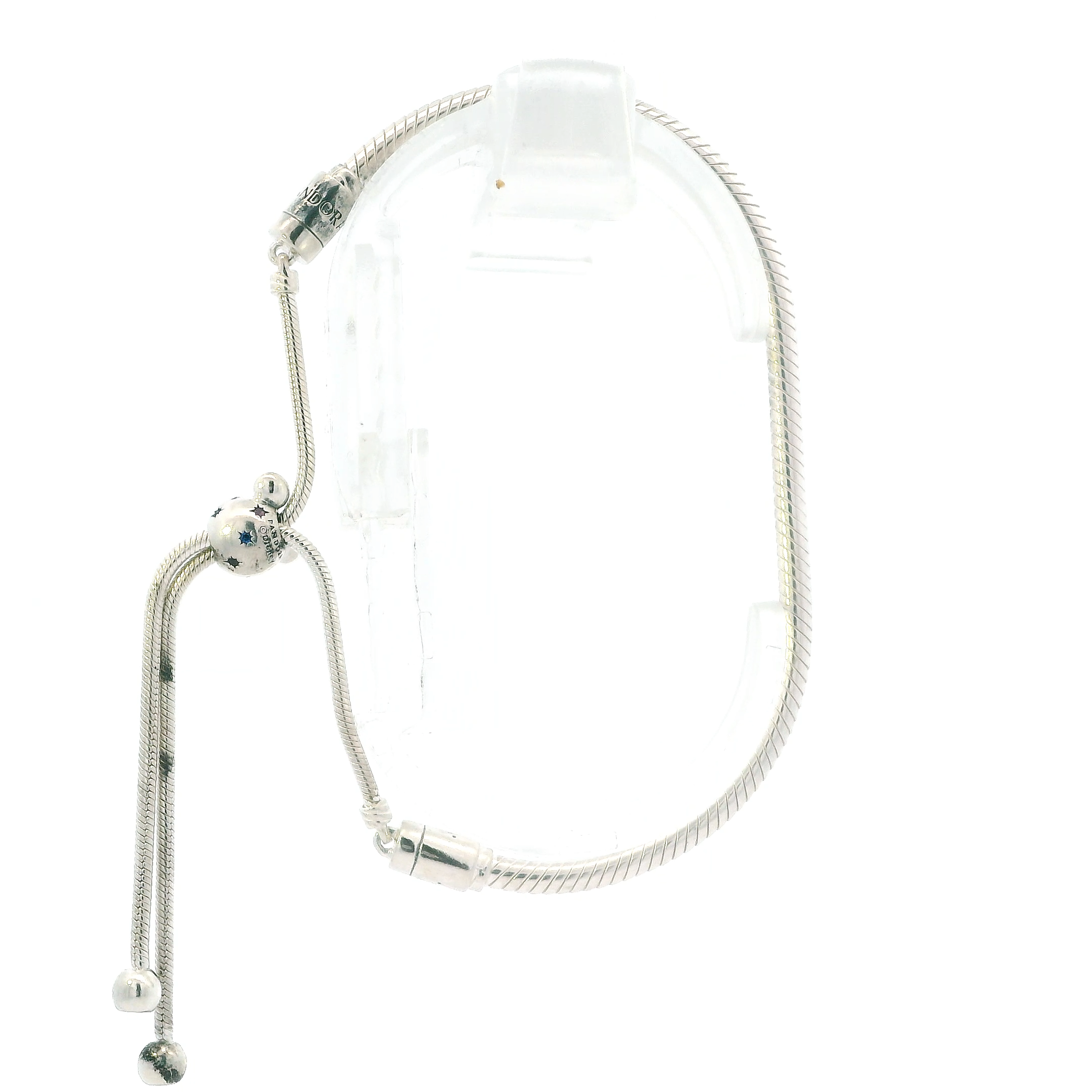 Pandora Silver Snake Link Bracelet With Mouse Disney Slider
