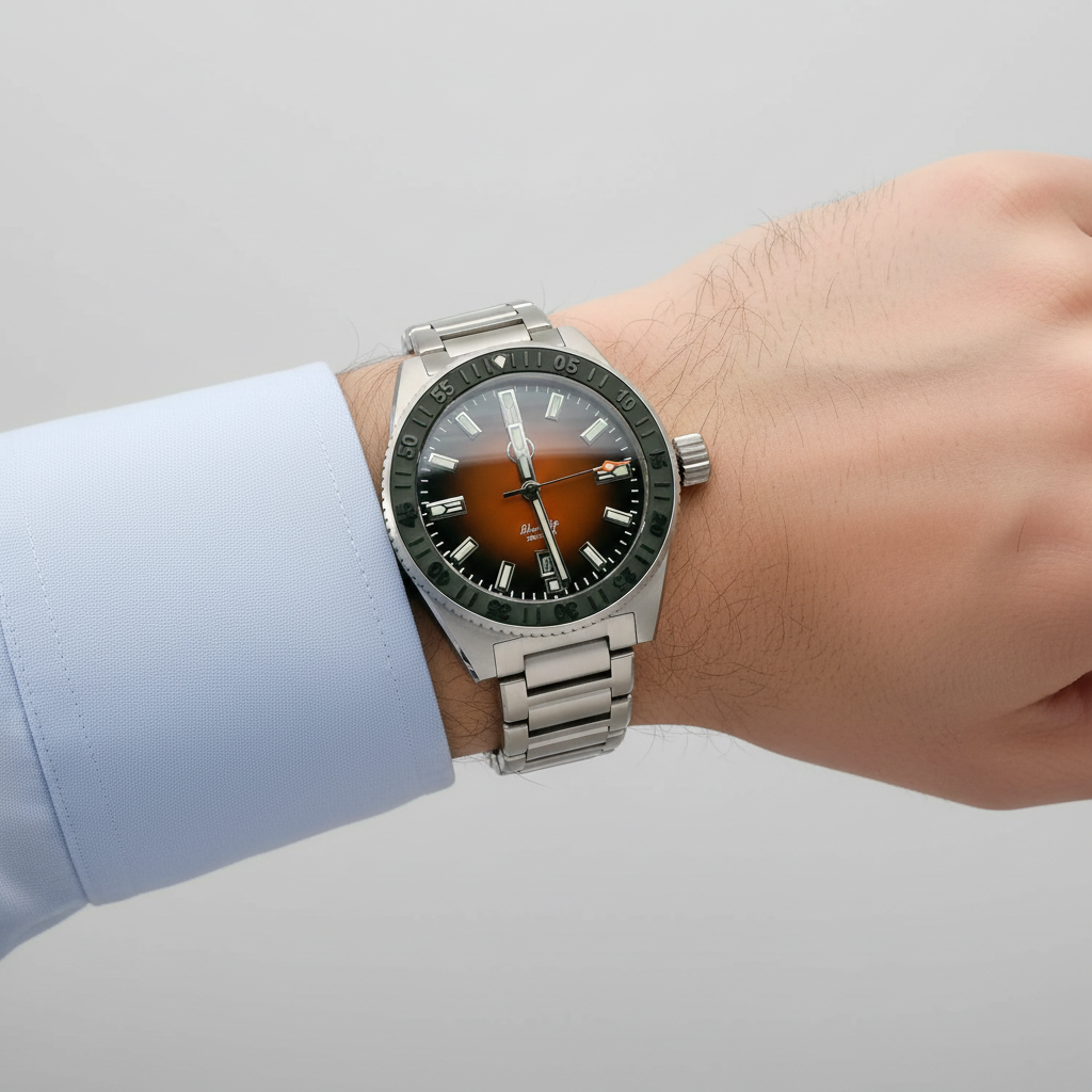 Zelos Blacktip Burnt Orange Mens Wristwatch