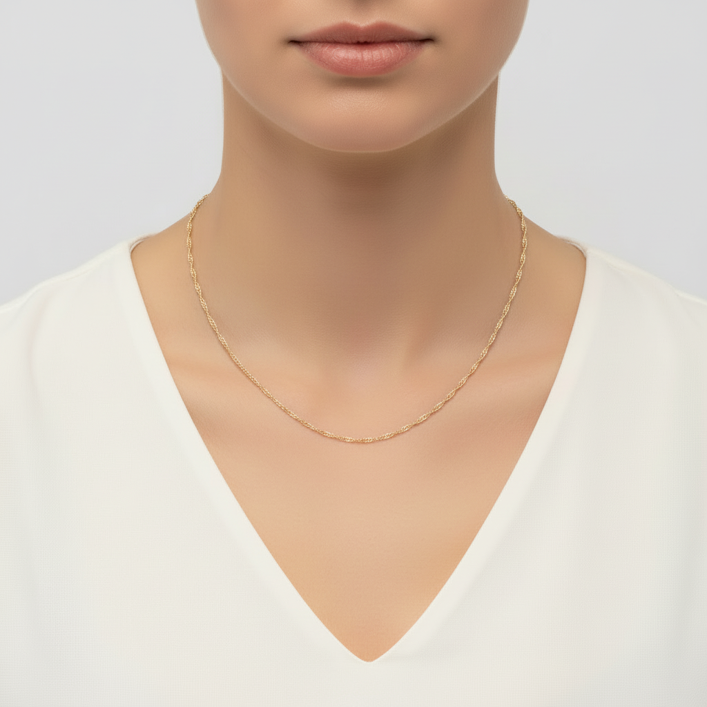 14K Yellow Gold 18" Singapore Chain