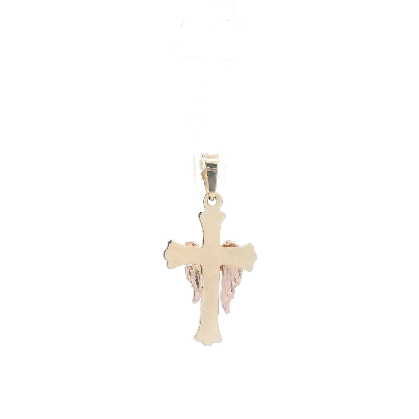 14K Yellow & Rose Gold Draped Cross Pendant