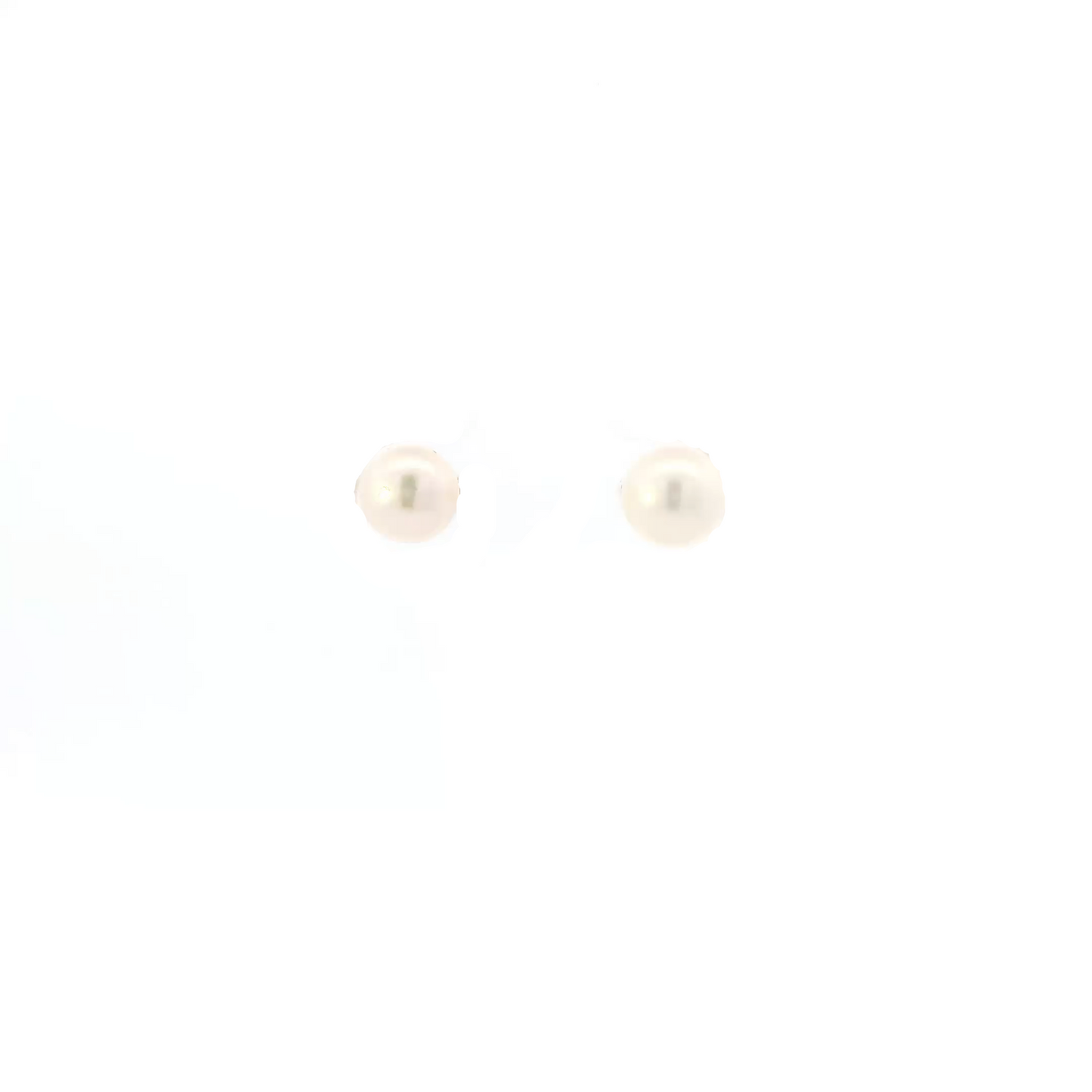 14K Yellow Gold Pearl Stud Earrings