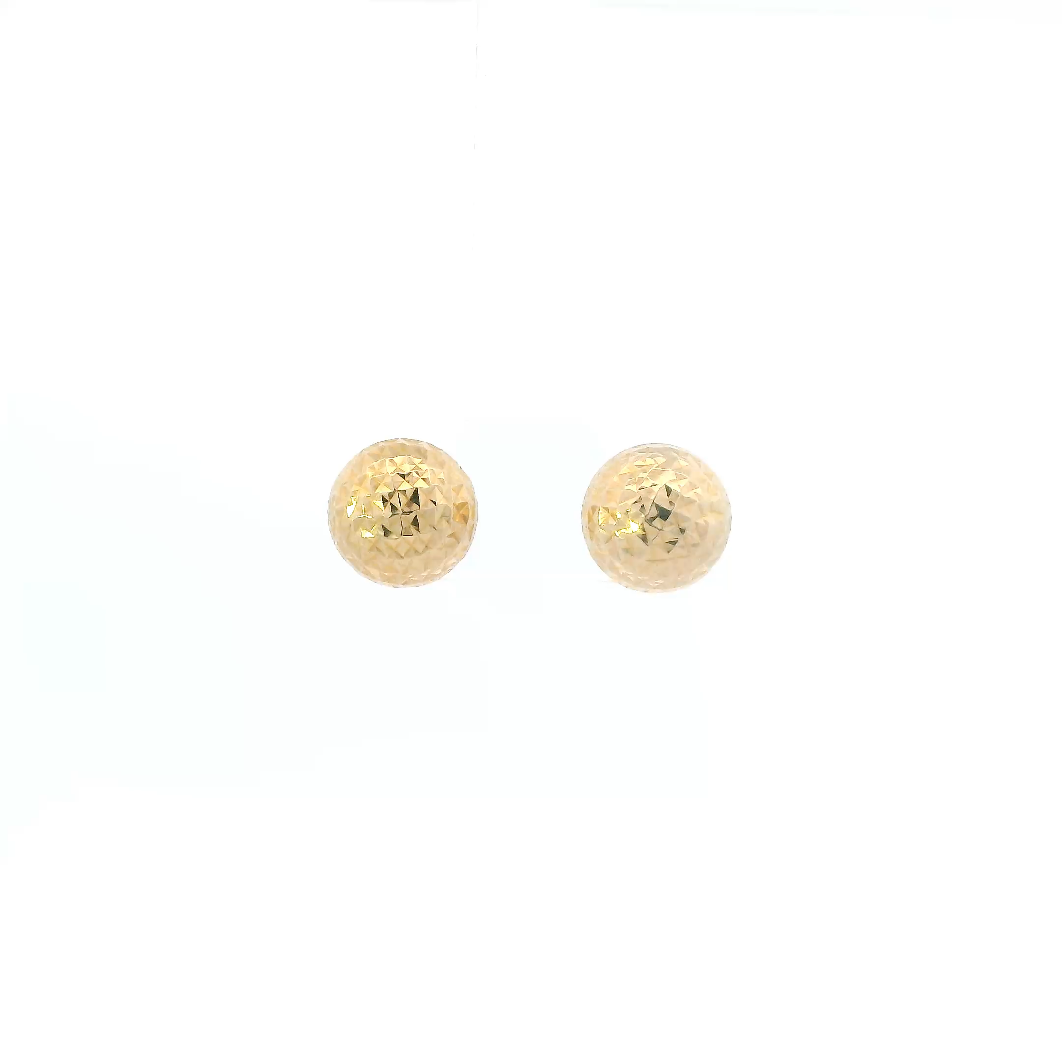 18K Yellow Gold Textured Dome Stud Earrings