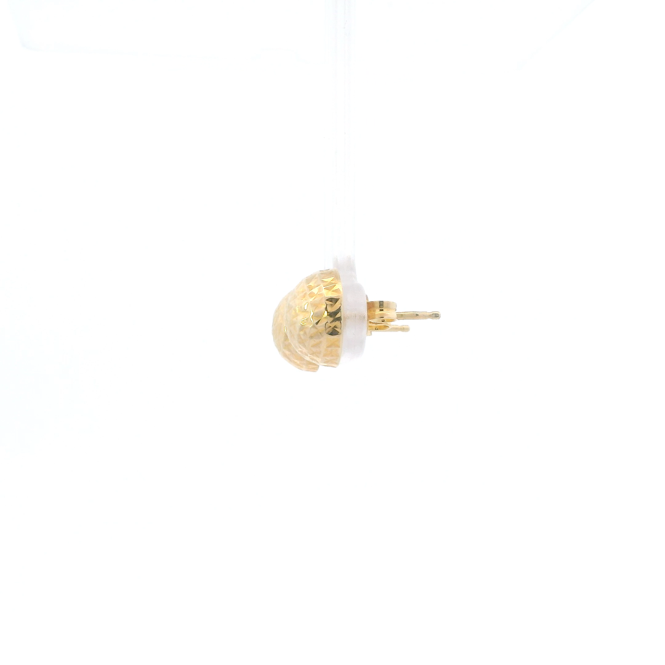 18K Yellow Gold Textured Dome Stud Earrings