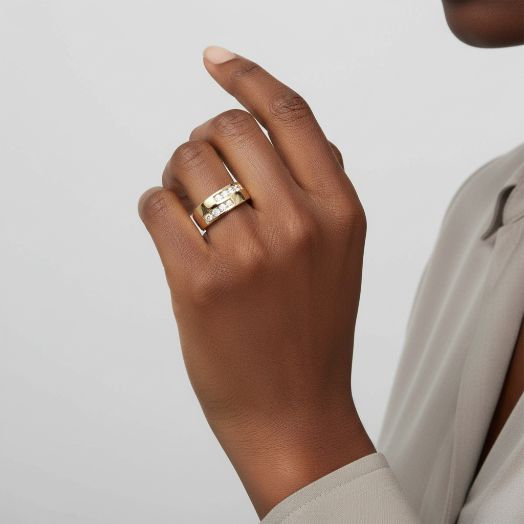 14K Yellow Gold Diamond Womens Ring - 0.32ct