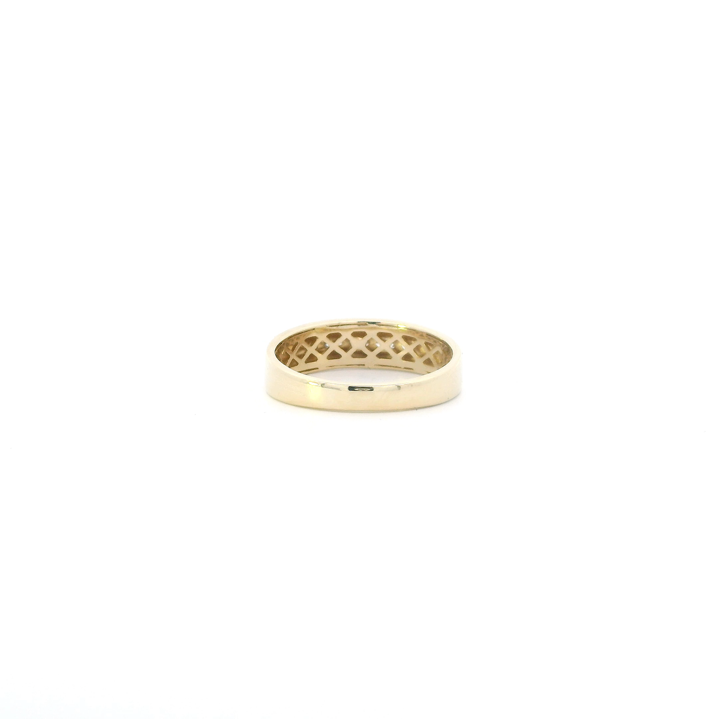 14K Yellow & White Gold Diamond Mens Ring - 0.08ct