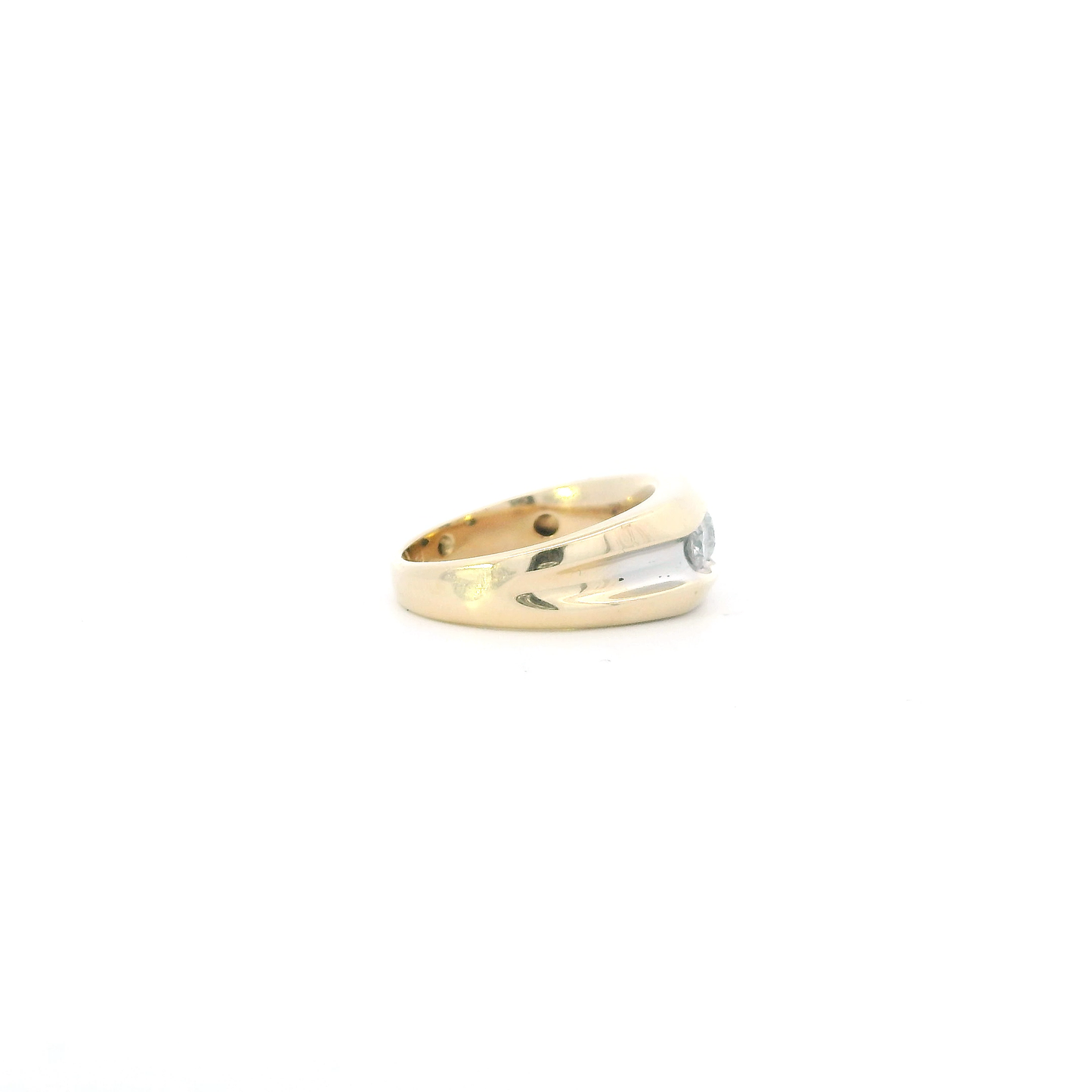 14K Yellow Gold Diamond Mens Ring - 0.65ct