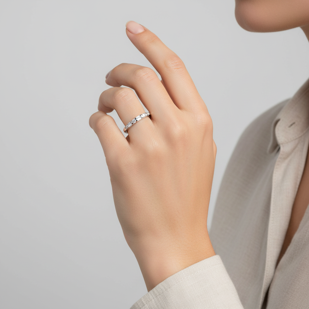 14K White Gold Diamond Womens Ring - 0.45ct