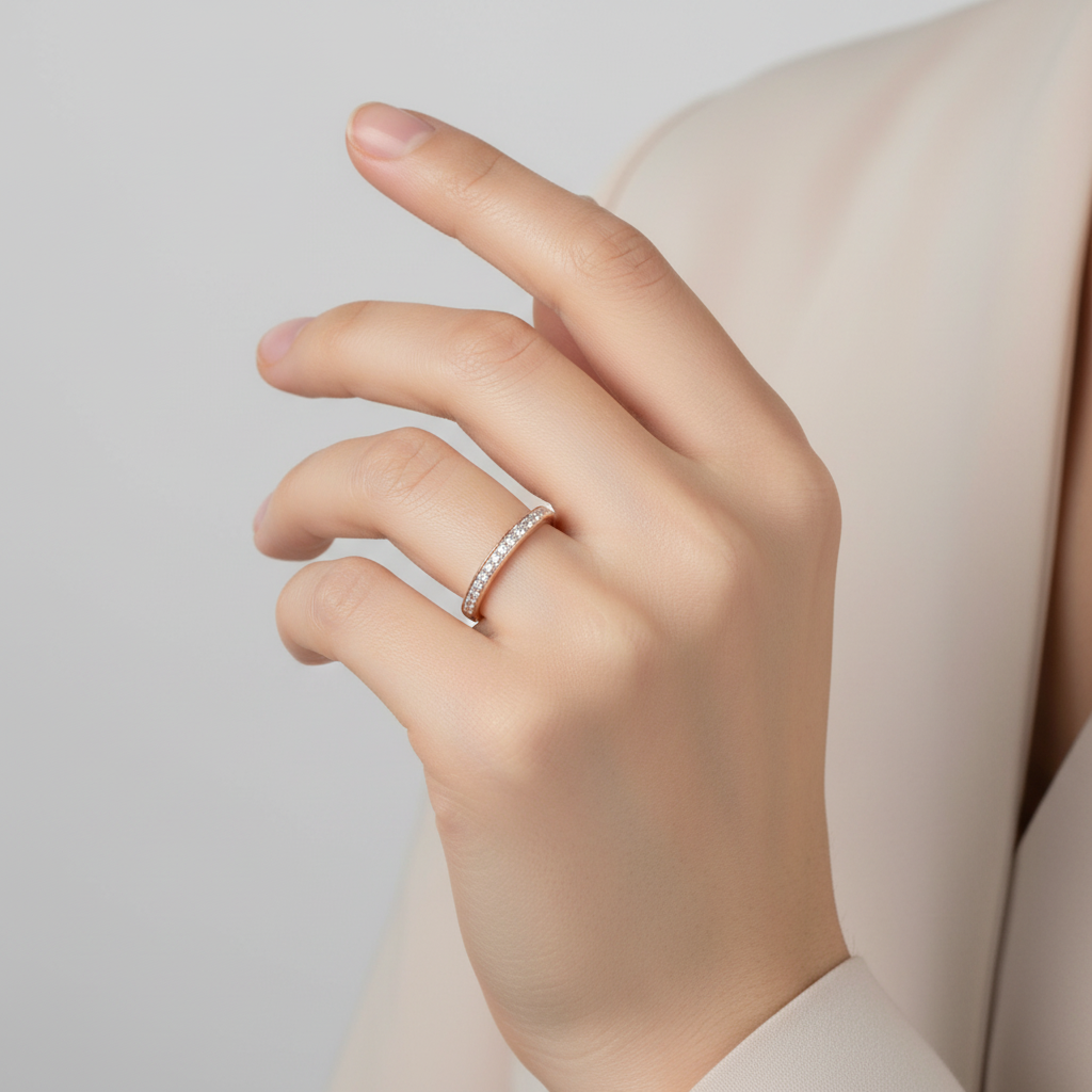 14K Rose Gold Diamond Womens Ring - 0.38ct