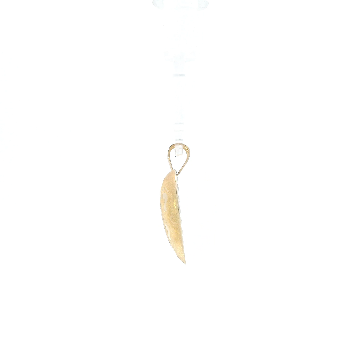 14K Yellow Gold Footprint Heart Pendant