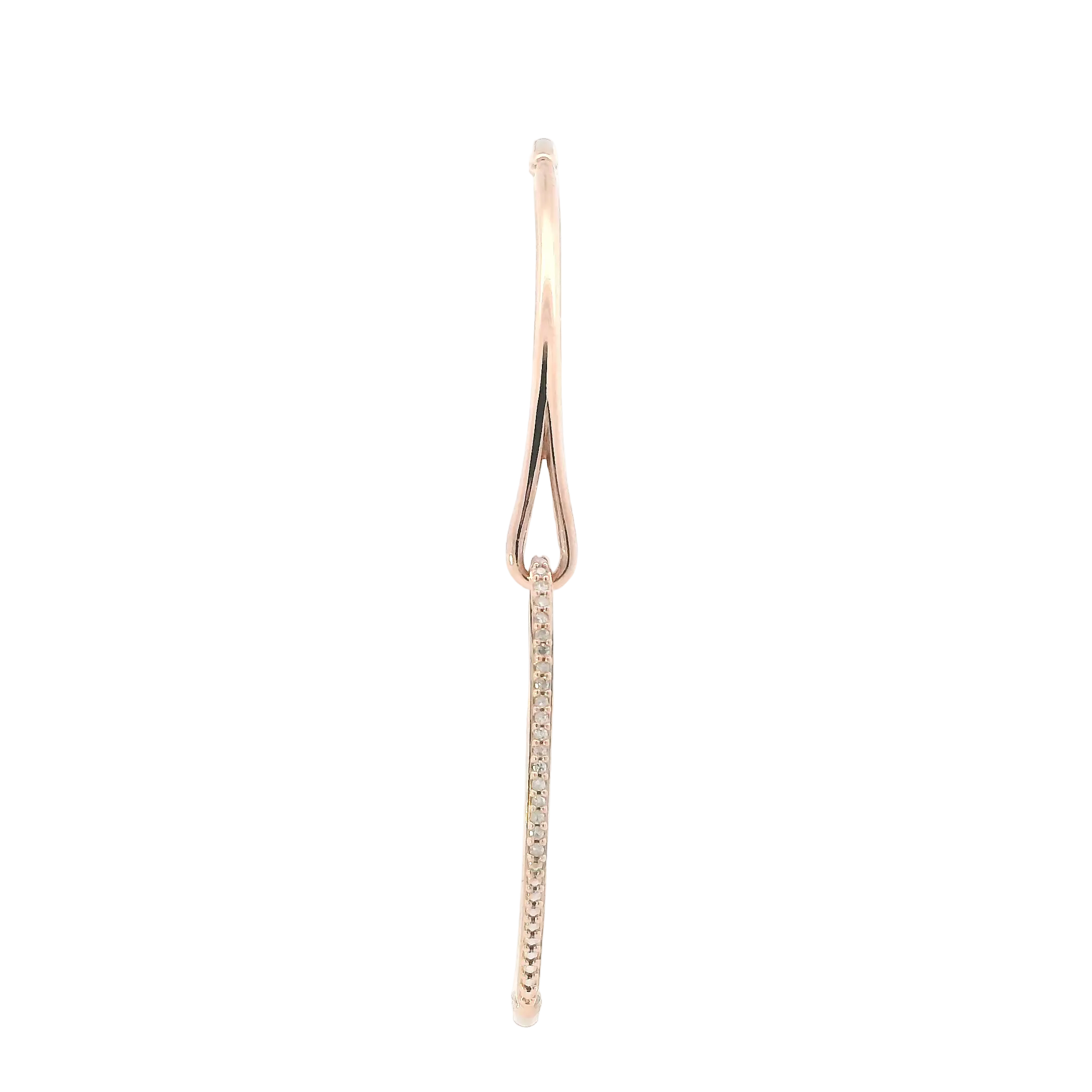 10K Rose Gold Adjustable Diamond Lariet Wheat Bracelet