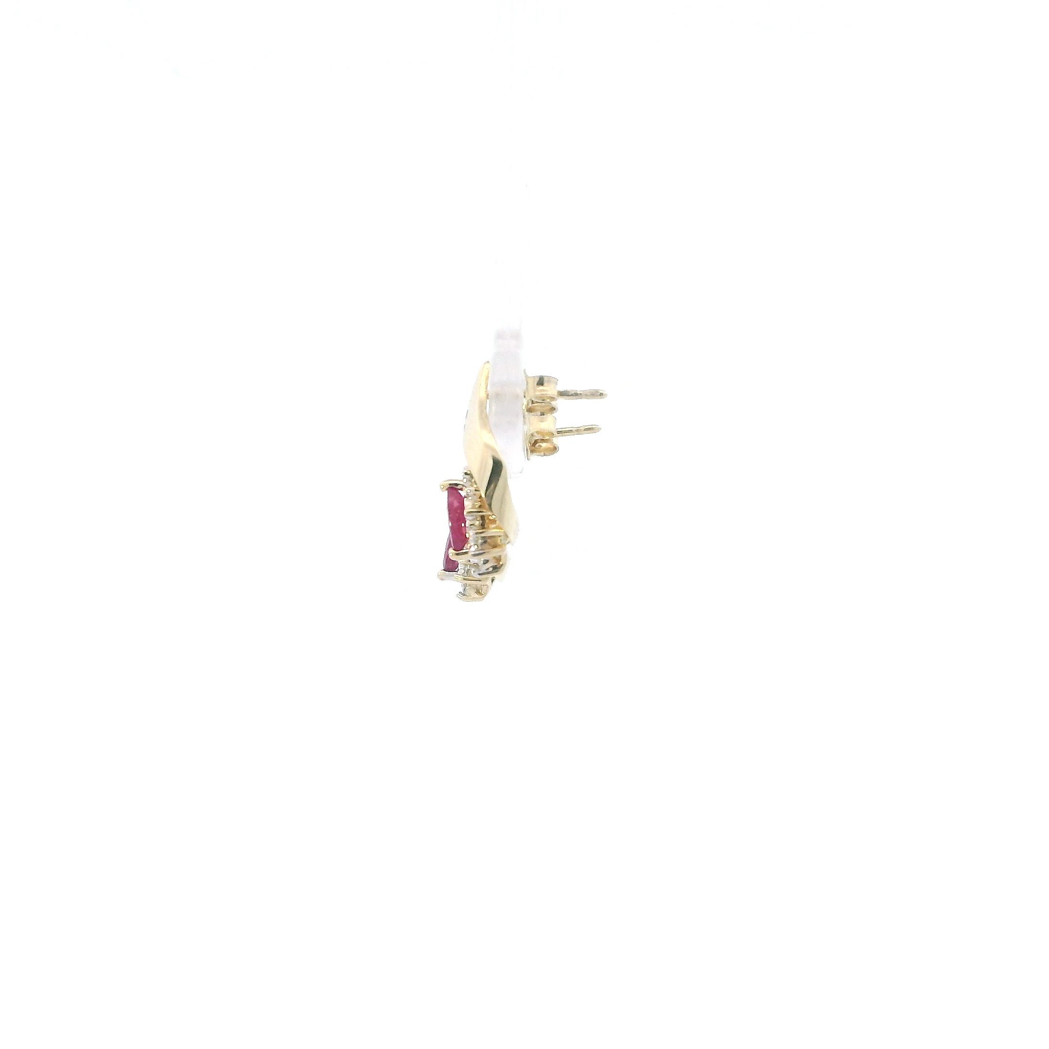 10K Yellow Gold Rubies & Diamond Earrings