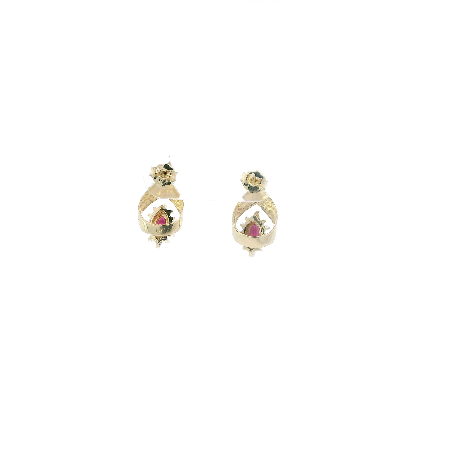 10K Yellow Gold Rubies & Diamond Earrings
