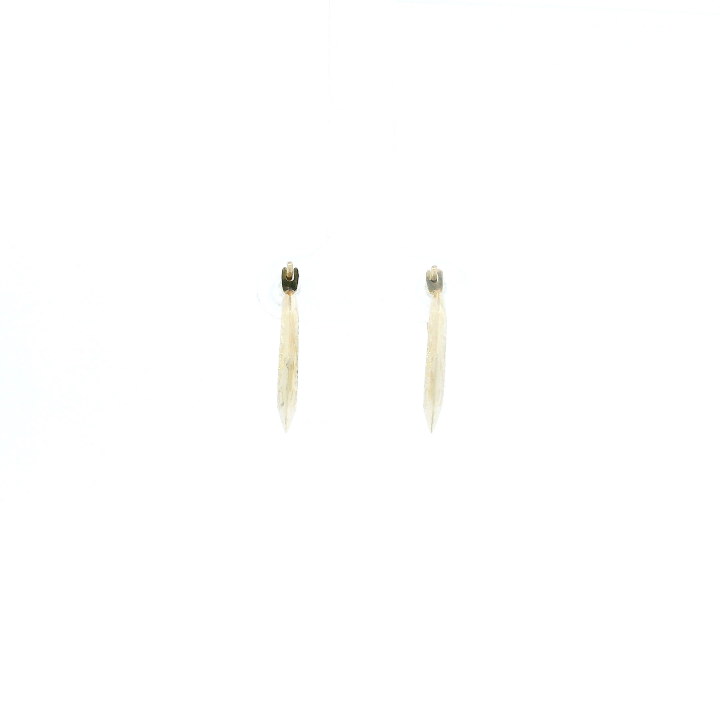 10K Yellow Gold Diamond Cut Octagon Hoop Earrings
