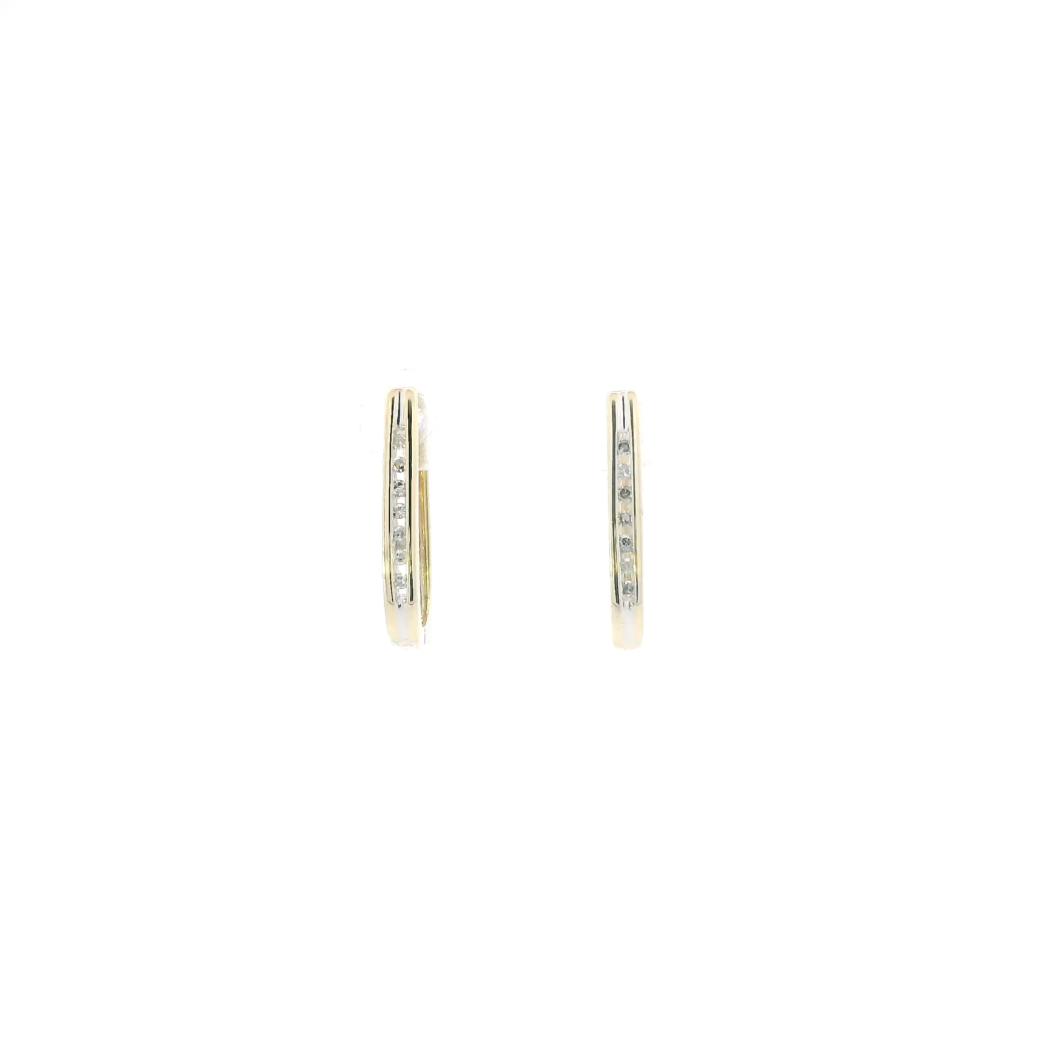10K Yellow Gold Rectangle Hoop Earrings