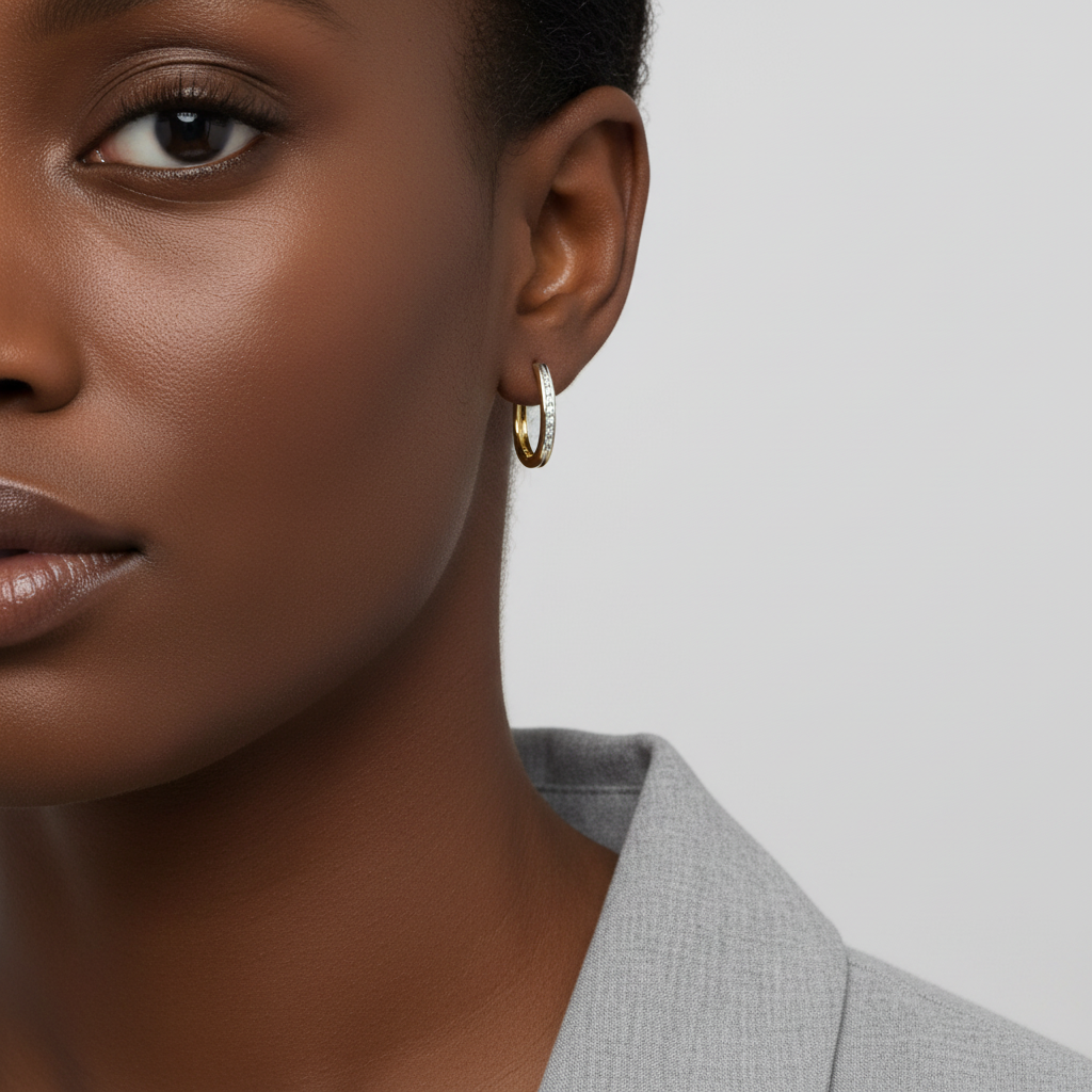 10K Yellow Gold Rectangle Hoop Earrings