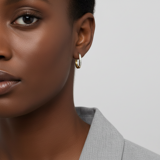 10K Yellow Gold Rectangle Hoop Earrings