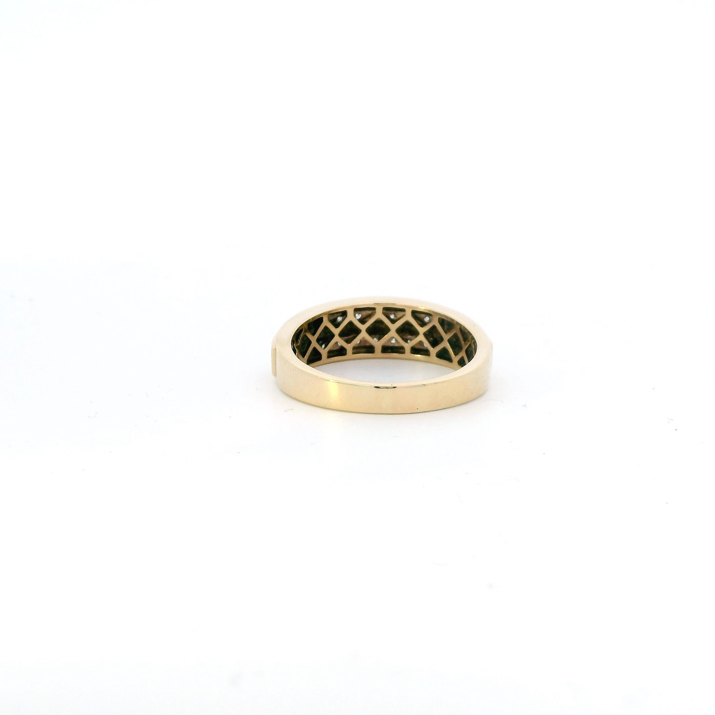 10K Yellow Gold Diamonds Mens Ring - 0.18ct