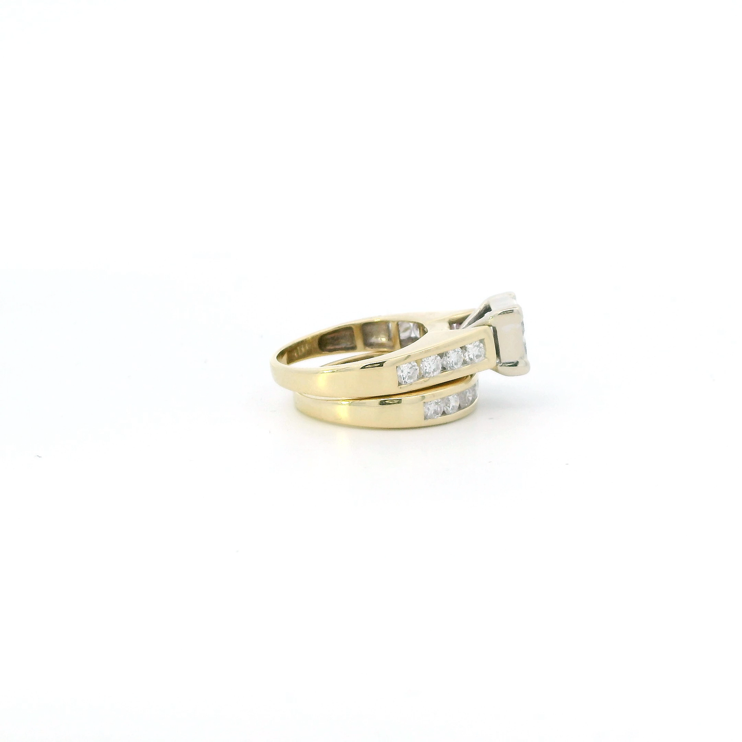 14K Yellow Gold Diamonds Womens Engagement & Wedding Ring Set - 1.94ct