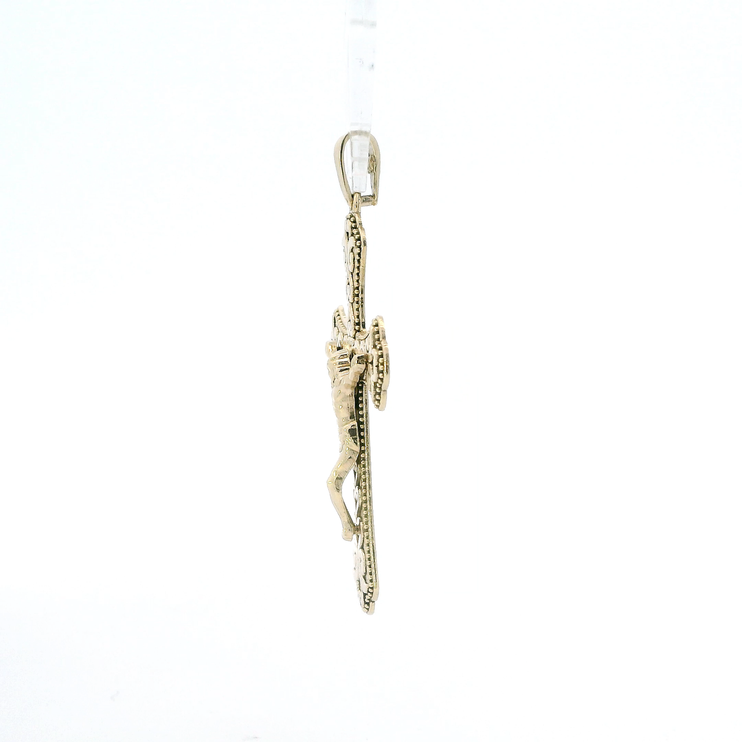 14K Yellow Gold Filigree Crucifix Pendant