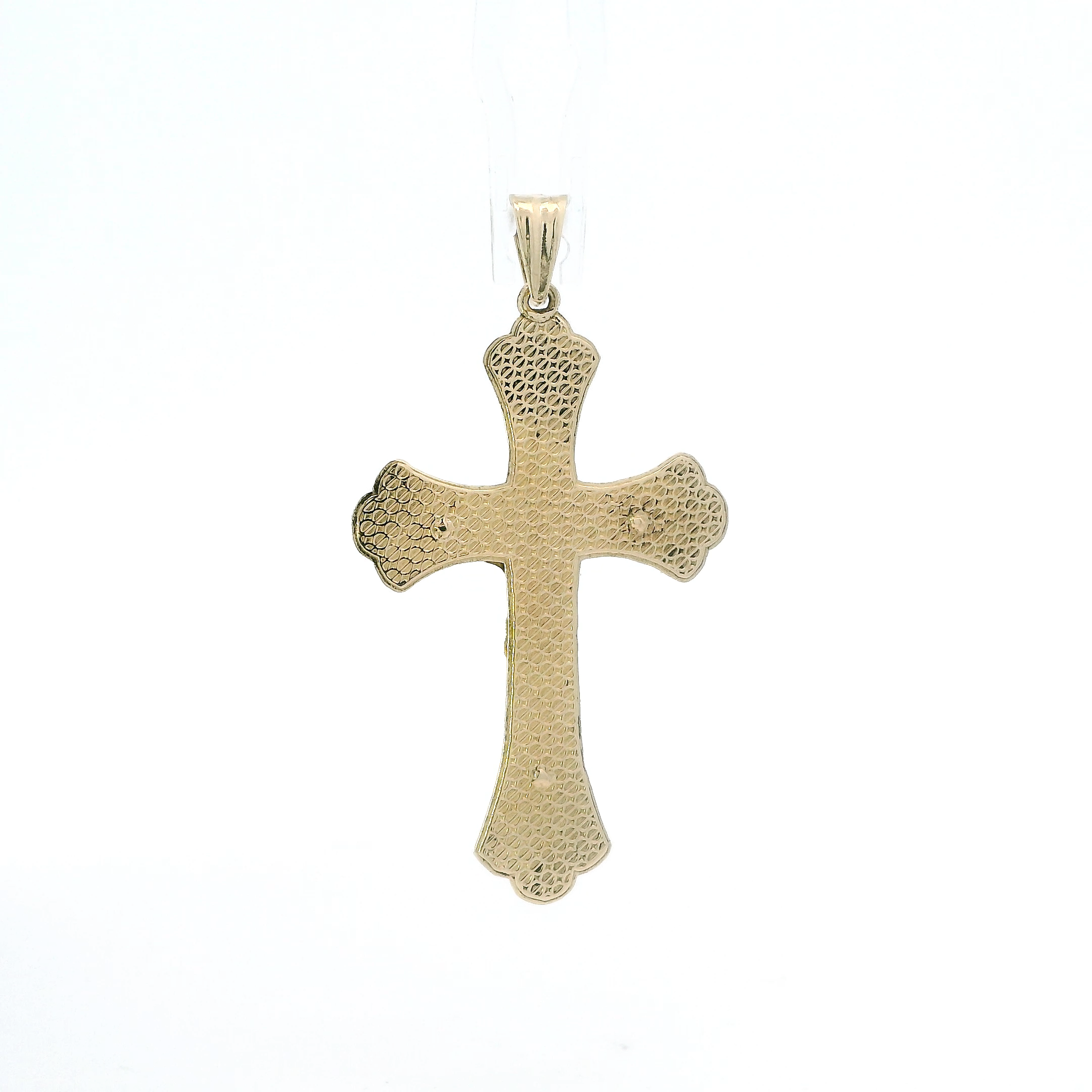14K Yellow Gold Filigree Crucifix Pendant