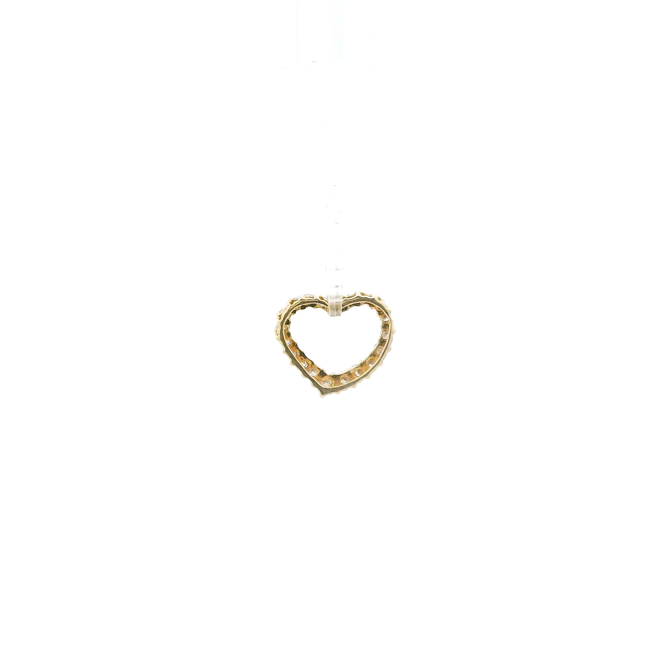 18K Yellow Gold Diamonds Heart Pendant - 0.25ct