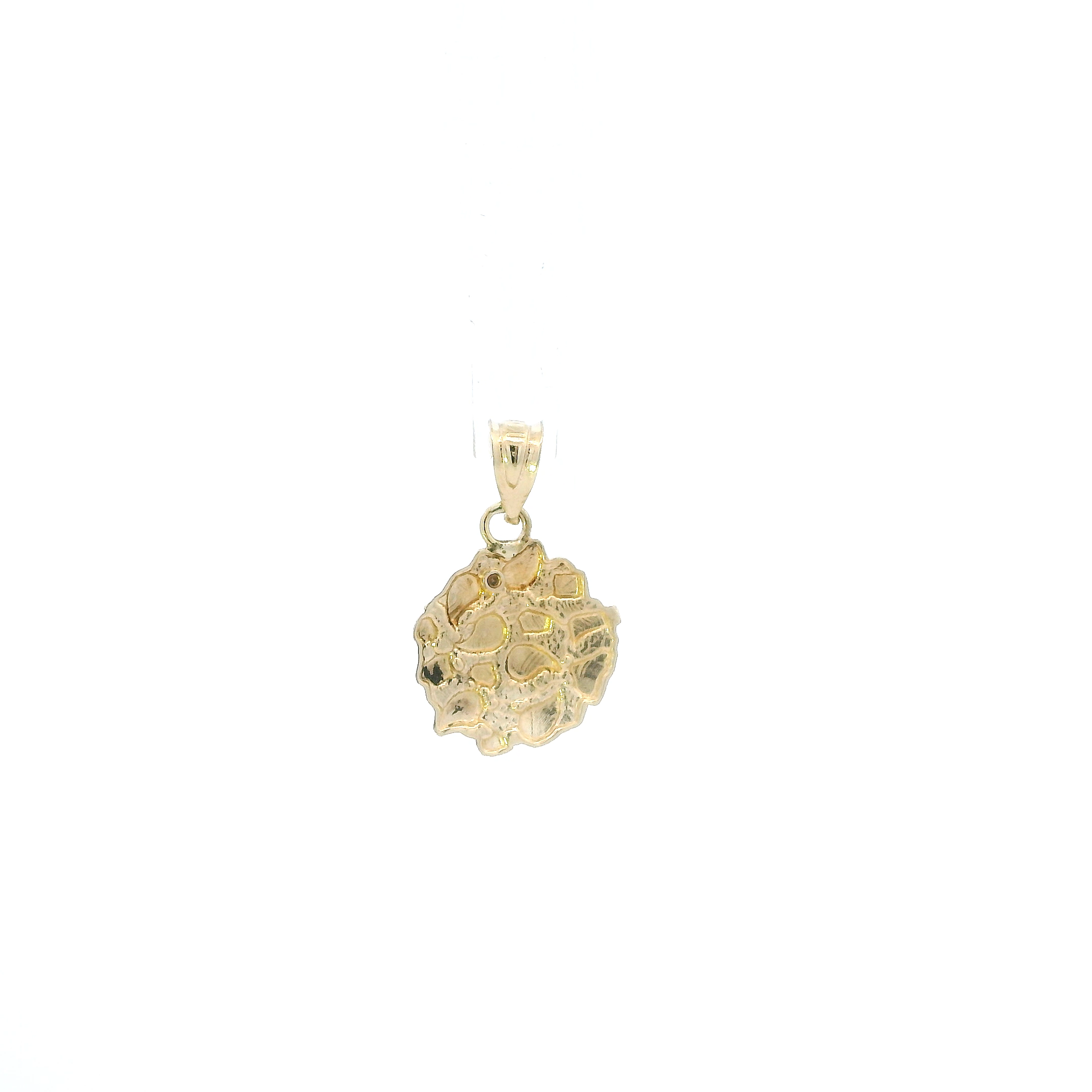 10K Yellow Gold Round Nugget Pendant