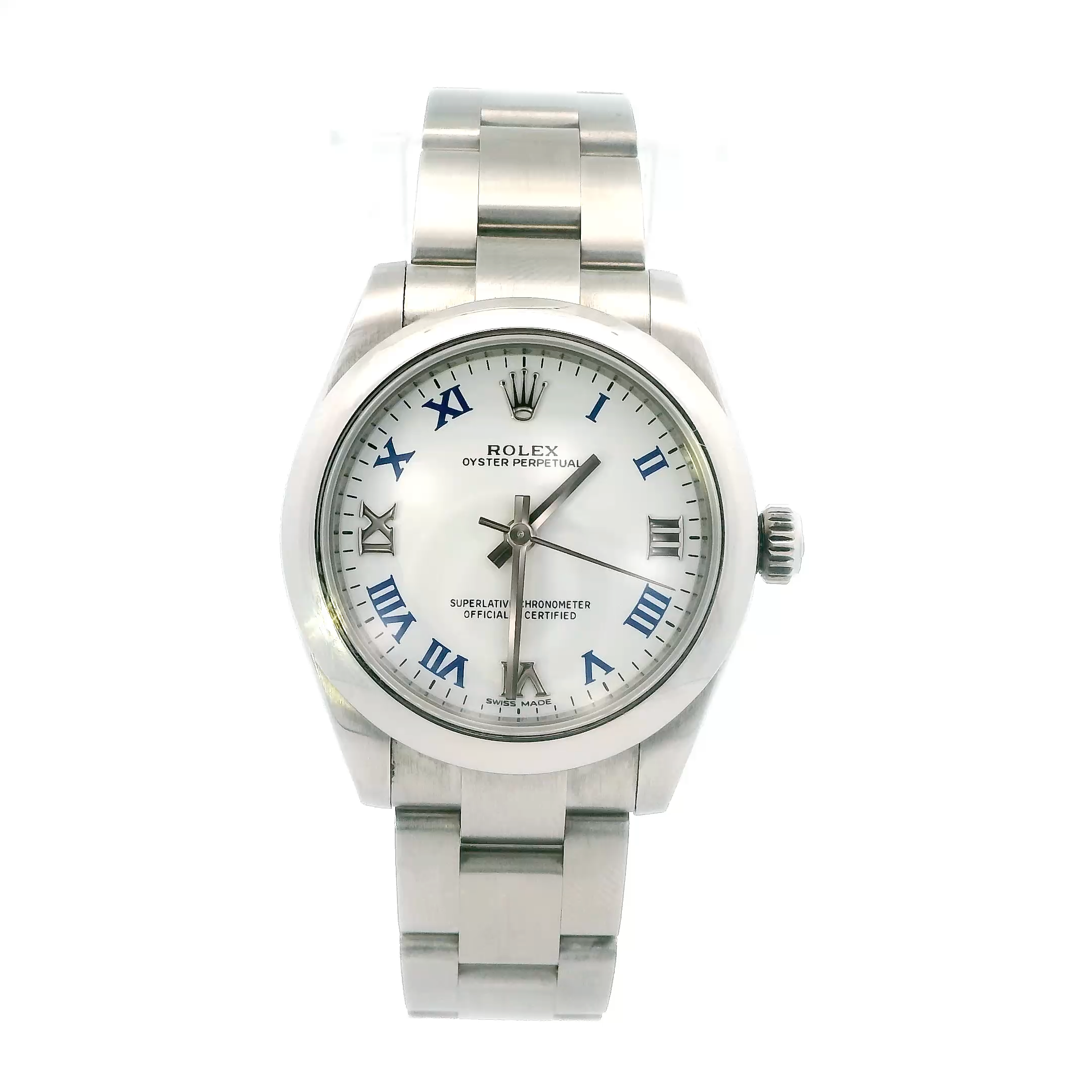 Rolex Oyster Perpetual White Roman Numeral Dial Ladies Wristwatch - S26J93H8