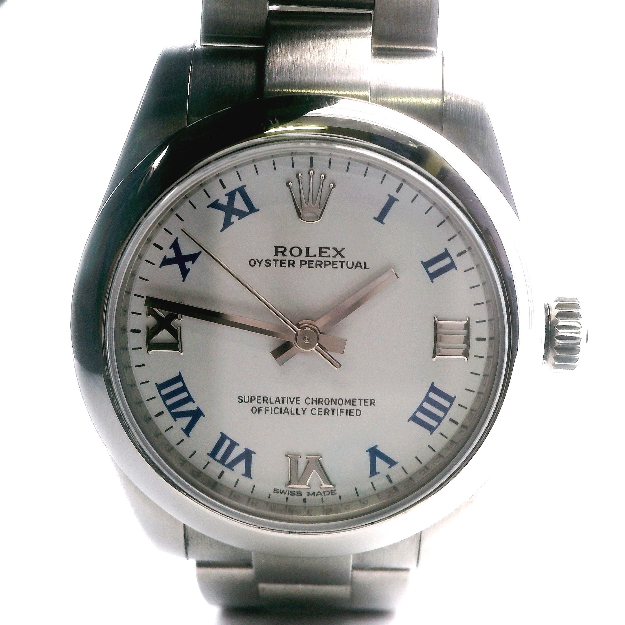 Rolex Oyster Perpetual White Roman Numeral Dial Ladies Wristwatch - S26J93H8