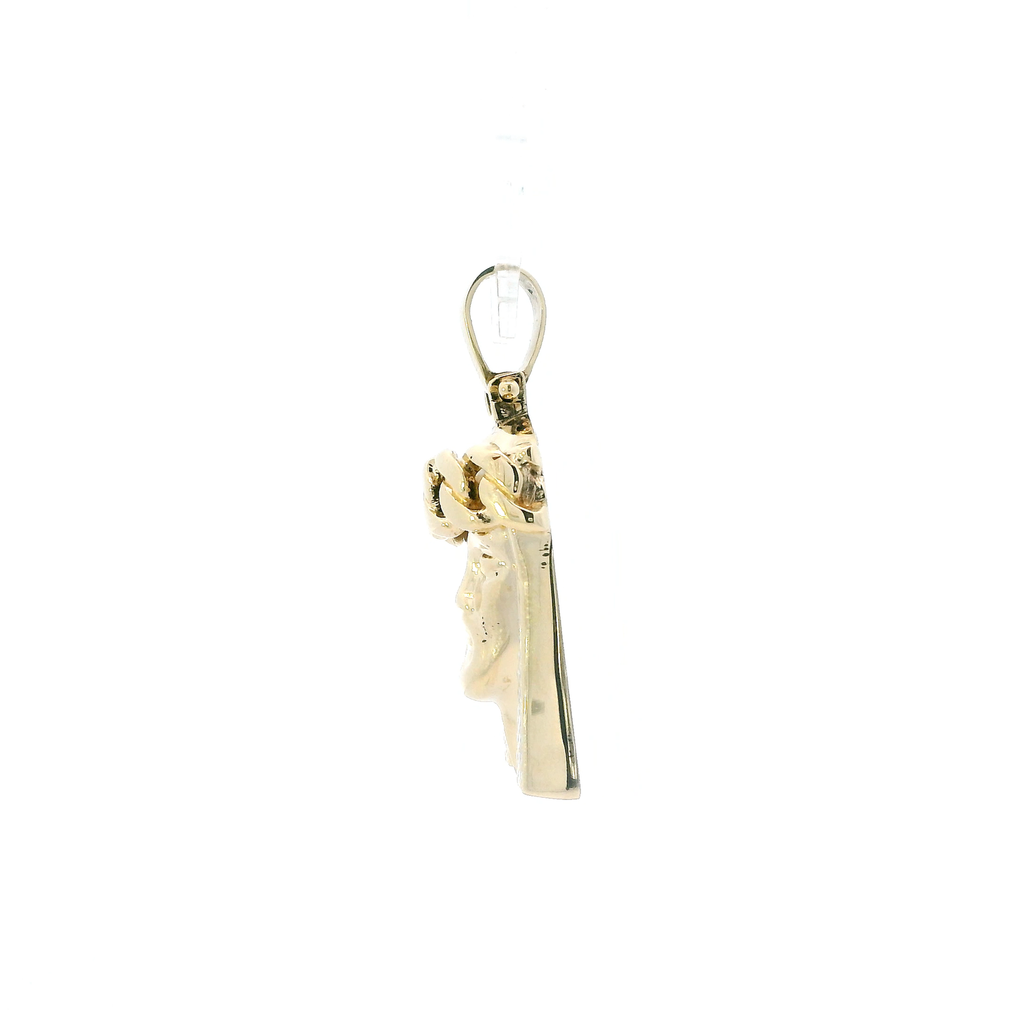 10K Yellow Gold Diamond Cut "Jesus" Face Pendant