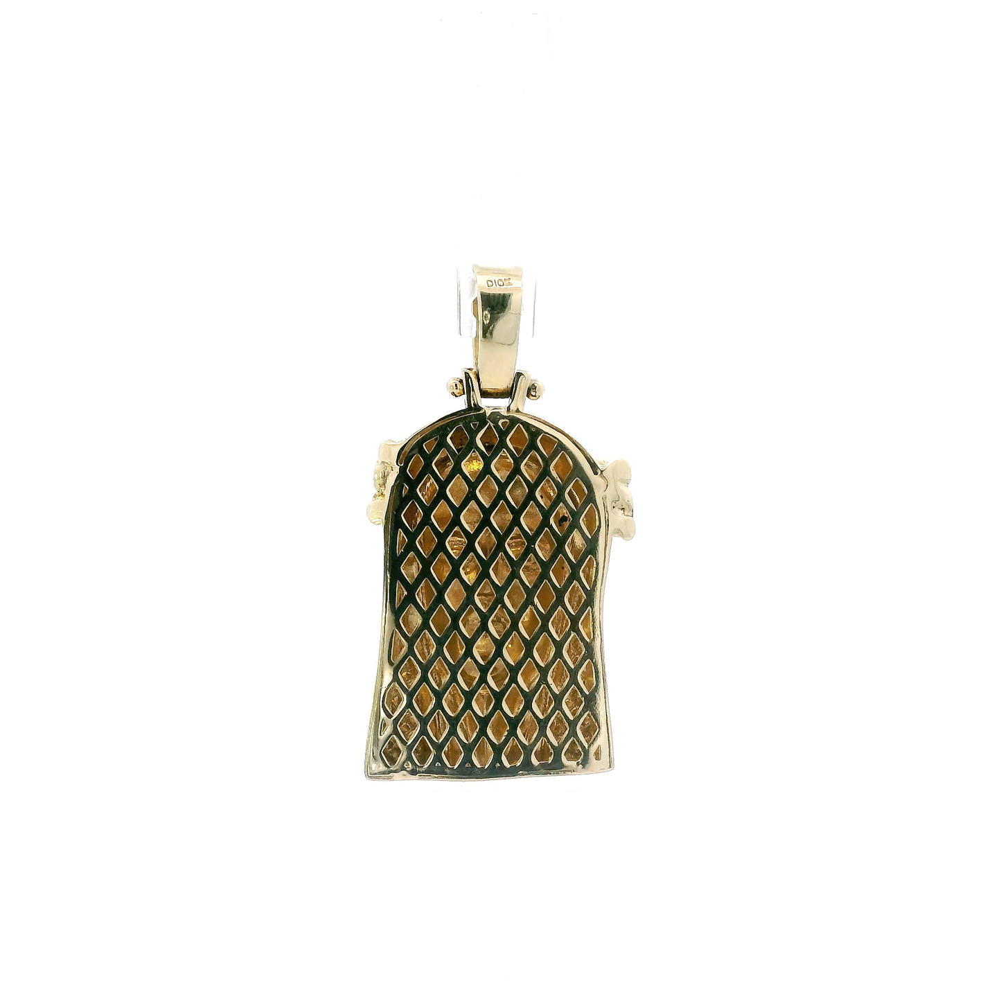 10K Yellow Gold Diamond Cut "Jesus" Face Pendant