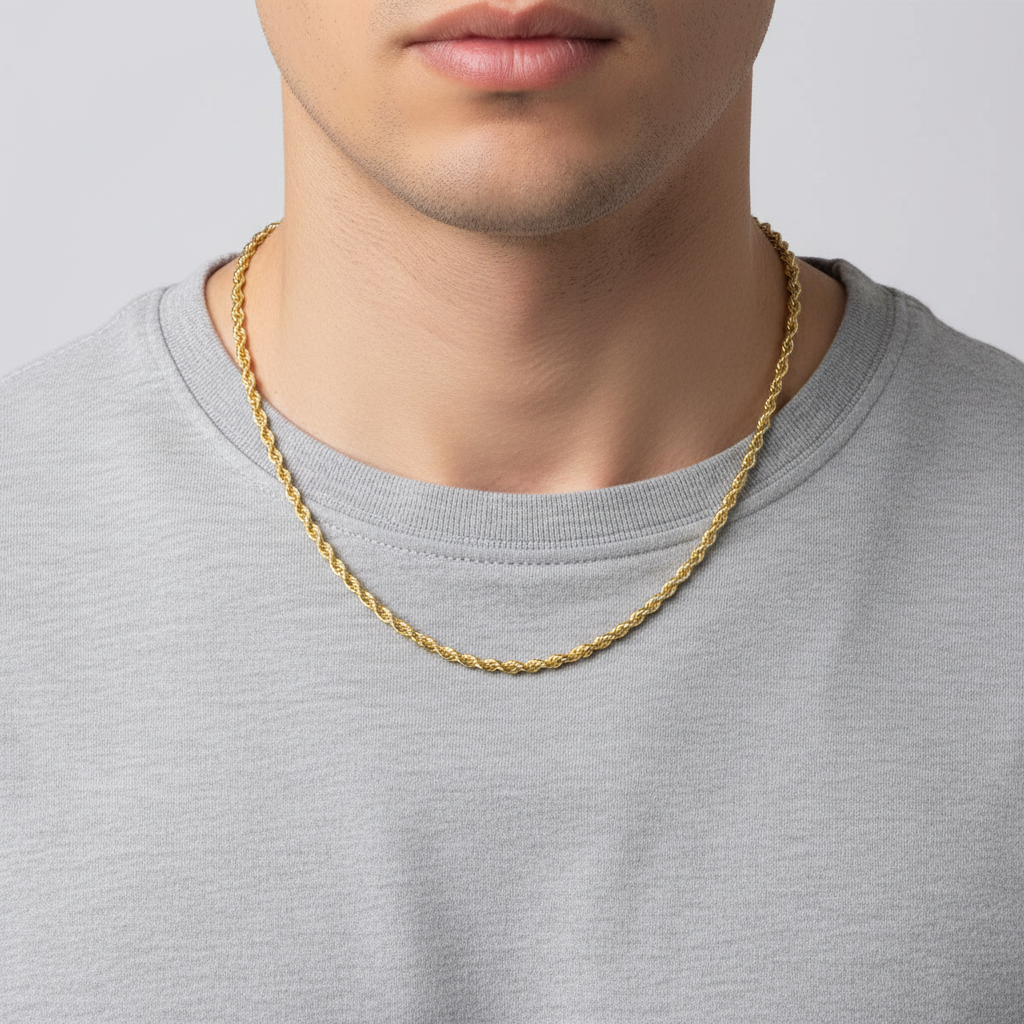 10K Yellow Gold 22" Hollow Rope Chain