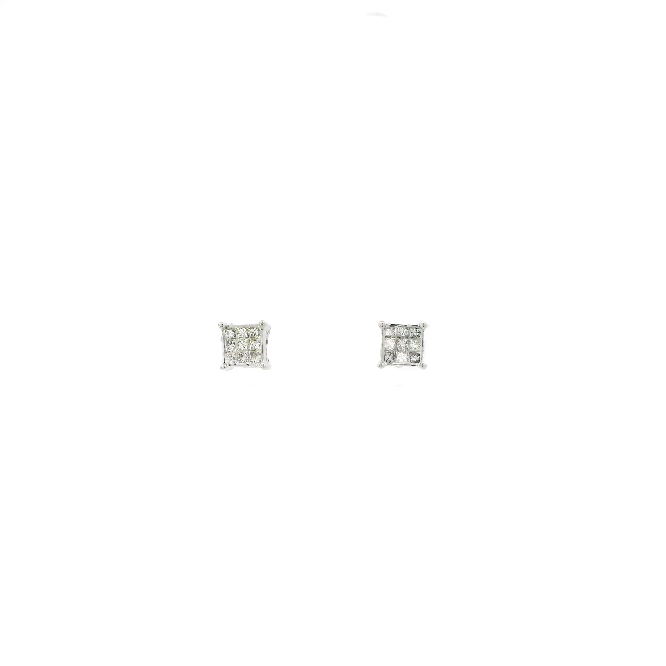 14K White Gold Diamonds Earrings - 0.36ct
