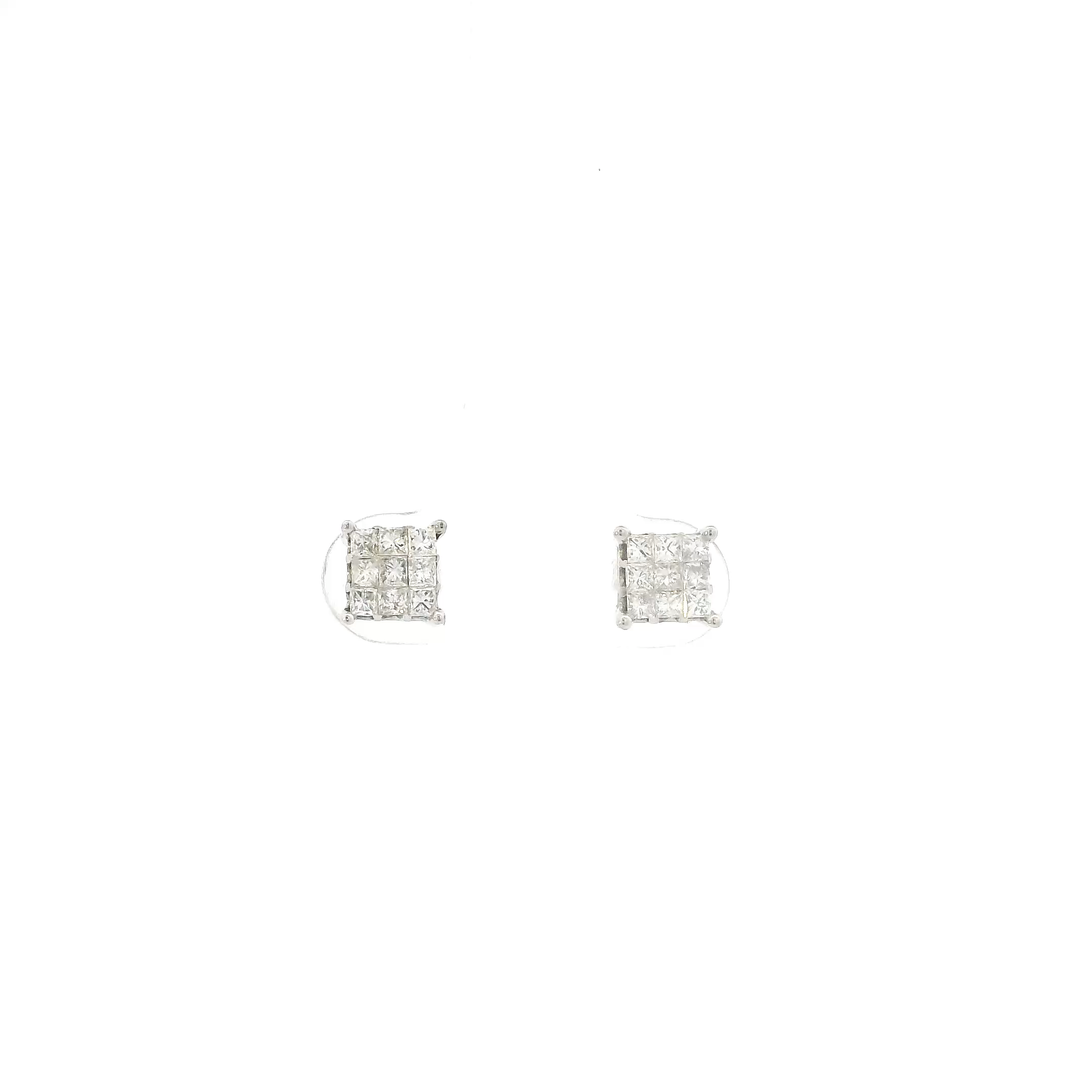 10K White Gold Diamonds Earrings - 0.54ct