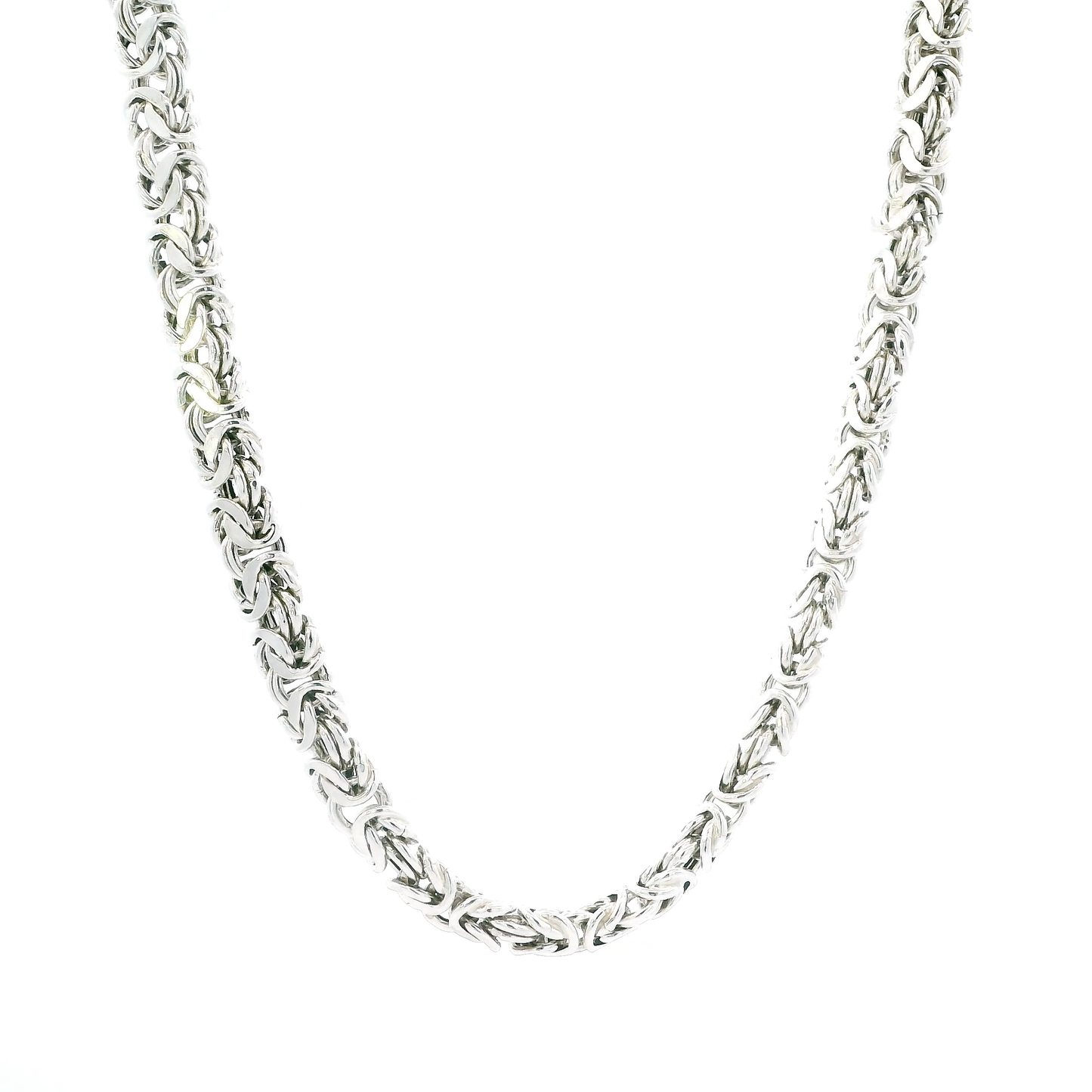 Sterling Silver 18" Graduated Byzantine Necklace