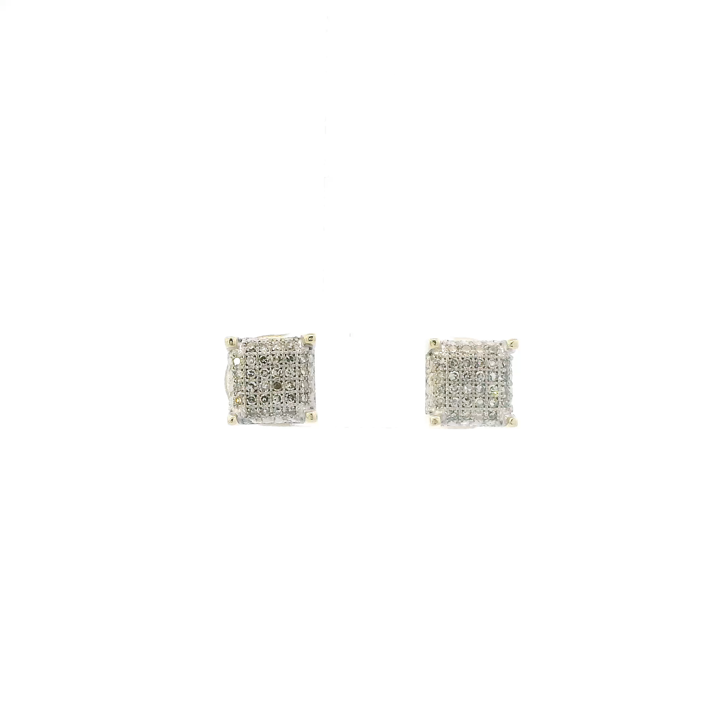 10K Yellow Gold Diamonds Screwback Earrings