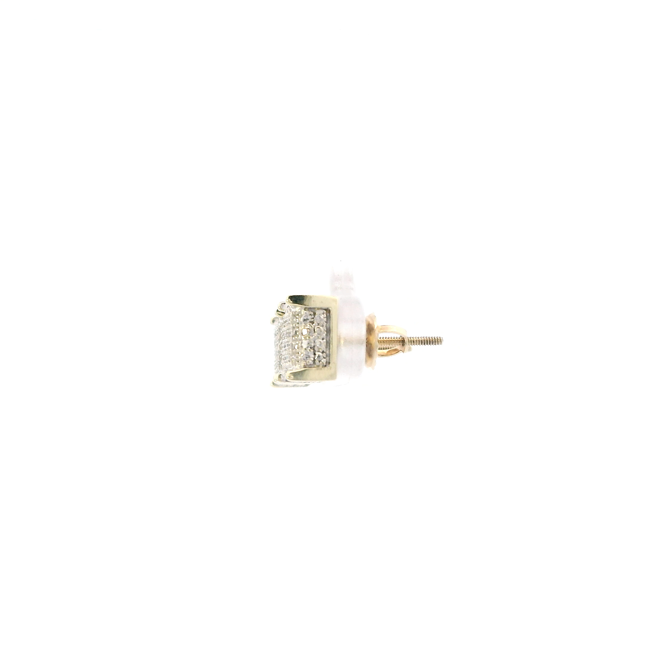 10K Yellow Gold Diamonds Screwback Earrings
