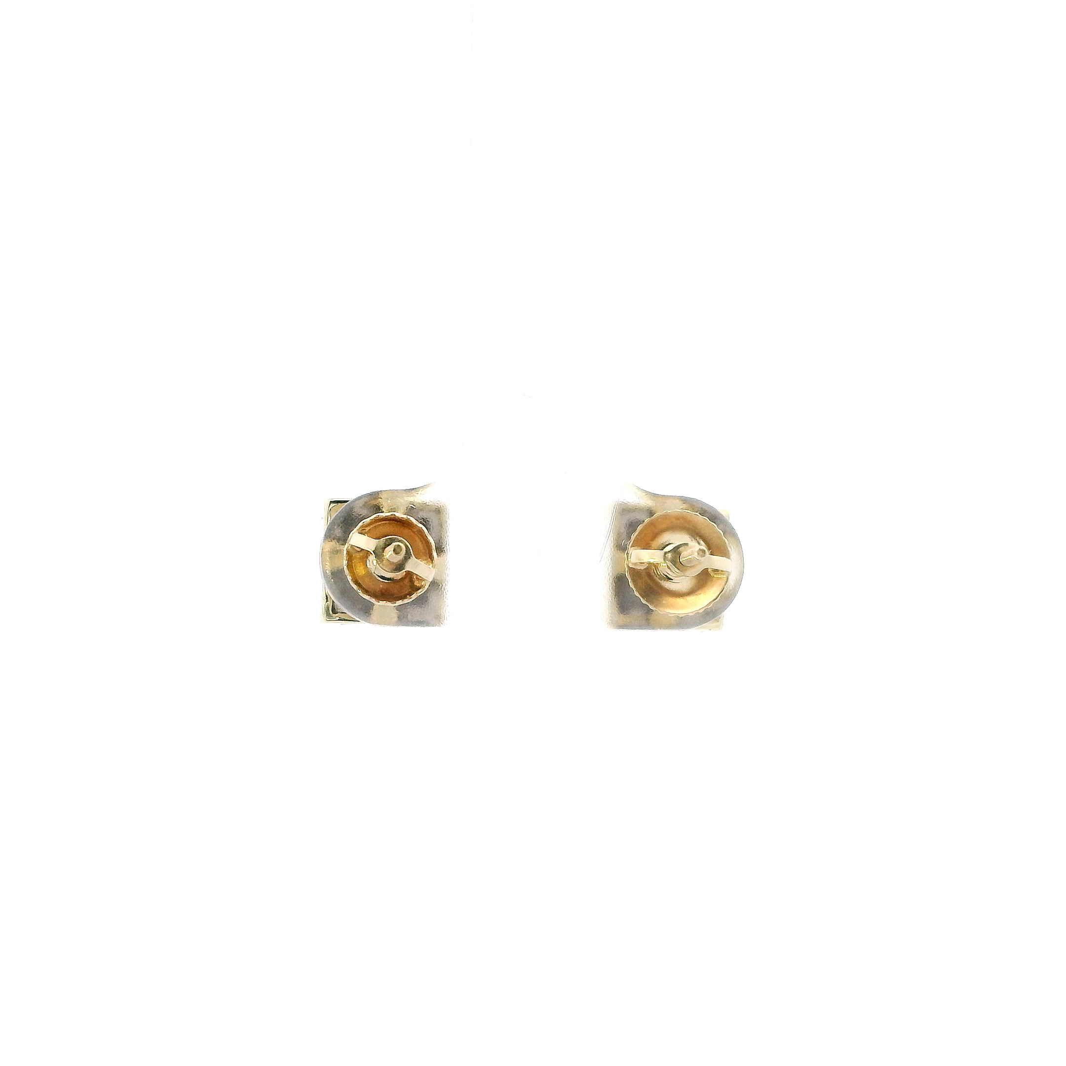 10K Yellow Gold Diamonds Screwback Earrings
