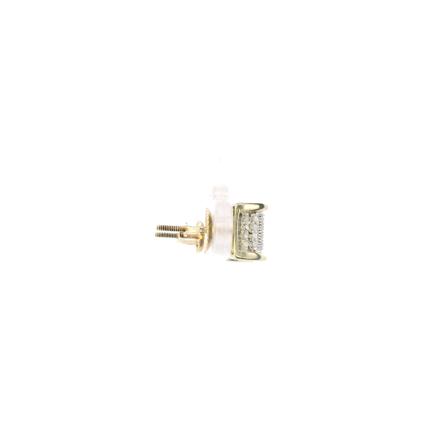 10K Yellow Gold Diamonds Screwback Earrings