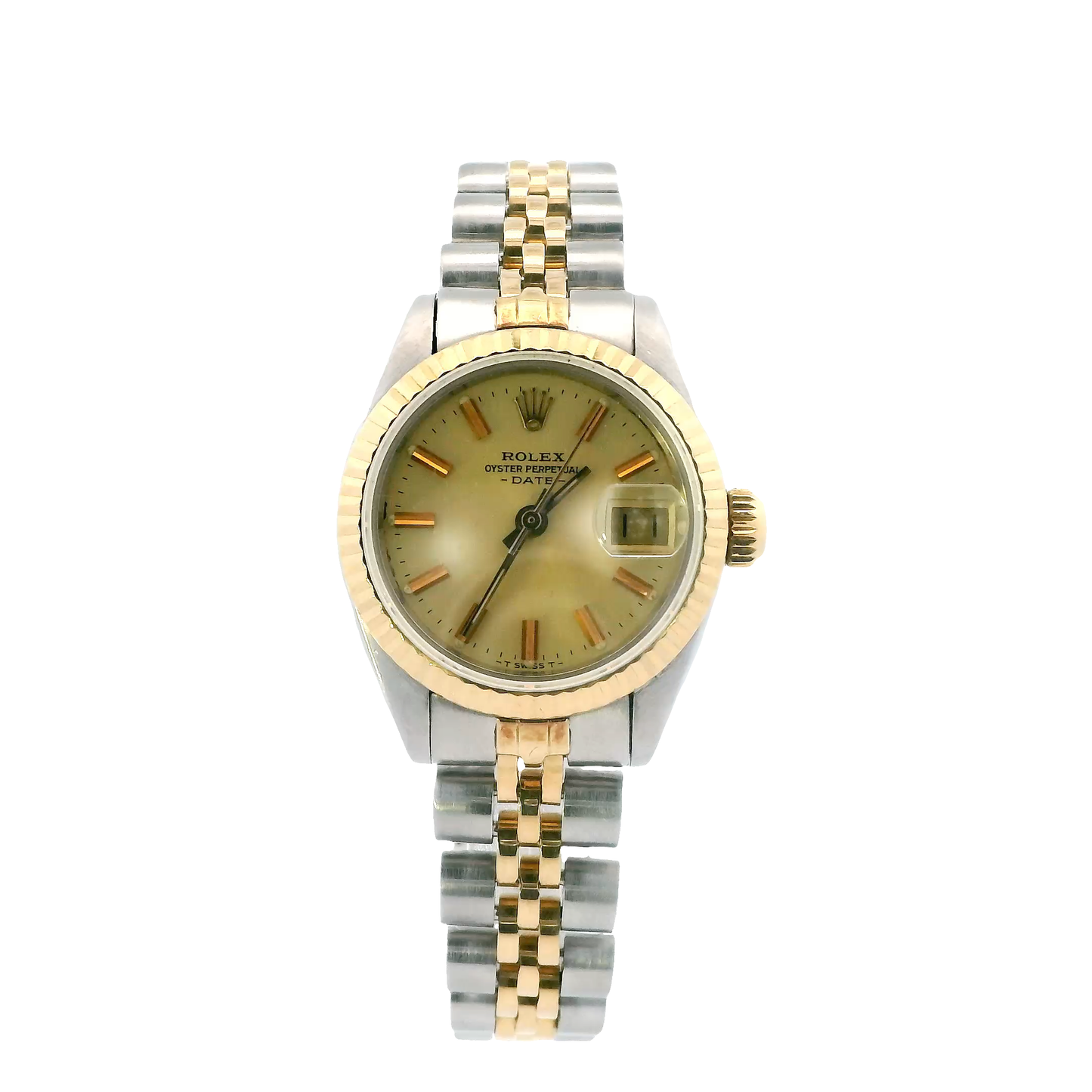 Rolex Oyster Perpetual Datejust Two Tone Jubilee Champagne Dial Ladies Wristwatch - 5932403