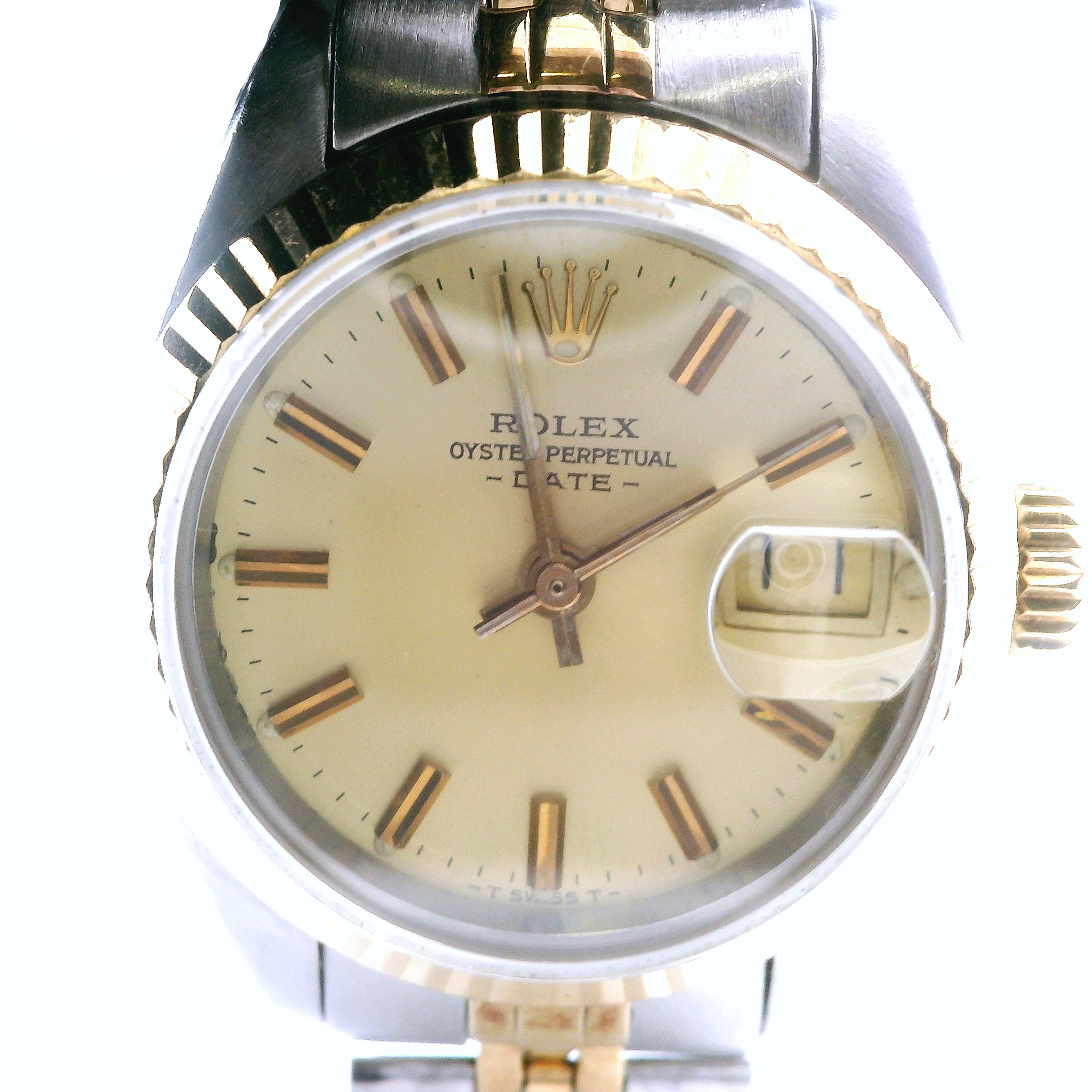 Rolex Oyster Perpetual Datejust Two Tone Jubilee Champagne Dial Ladies Wristwatch - 5932403
