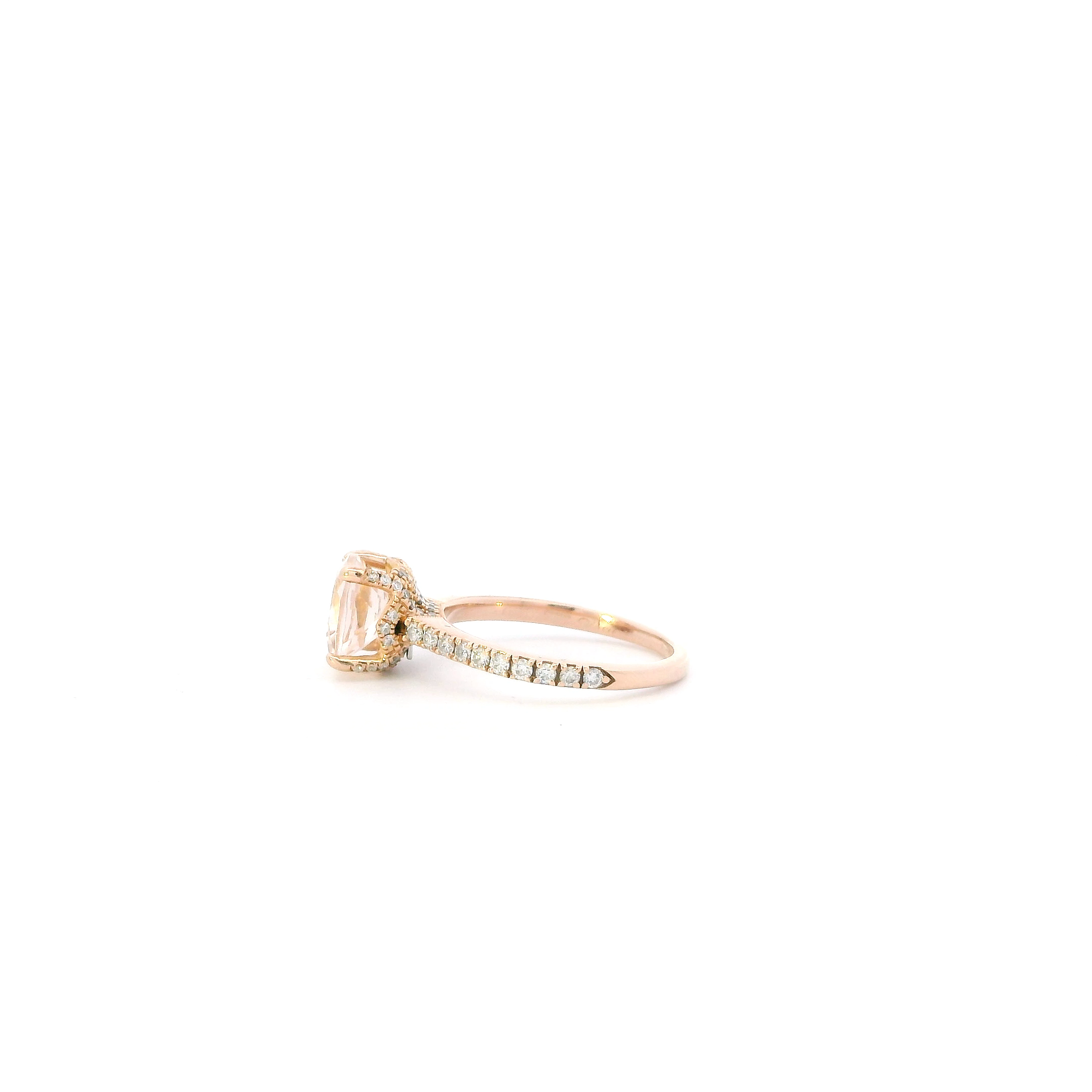 14K Rose Gold Morganite & Diamonds 