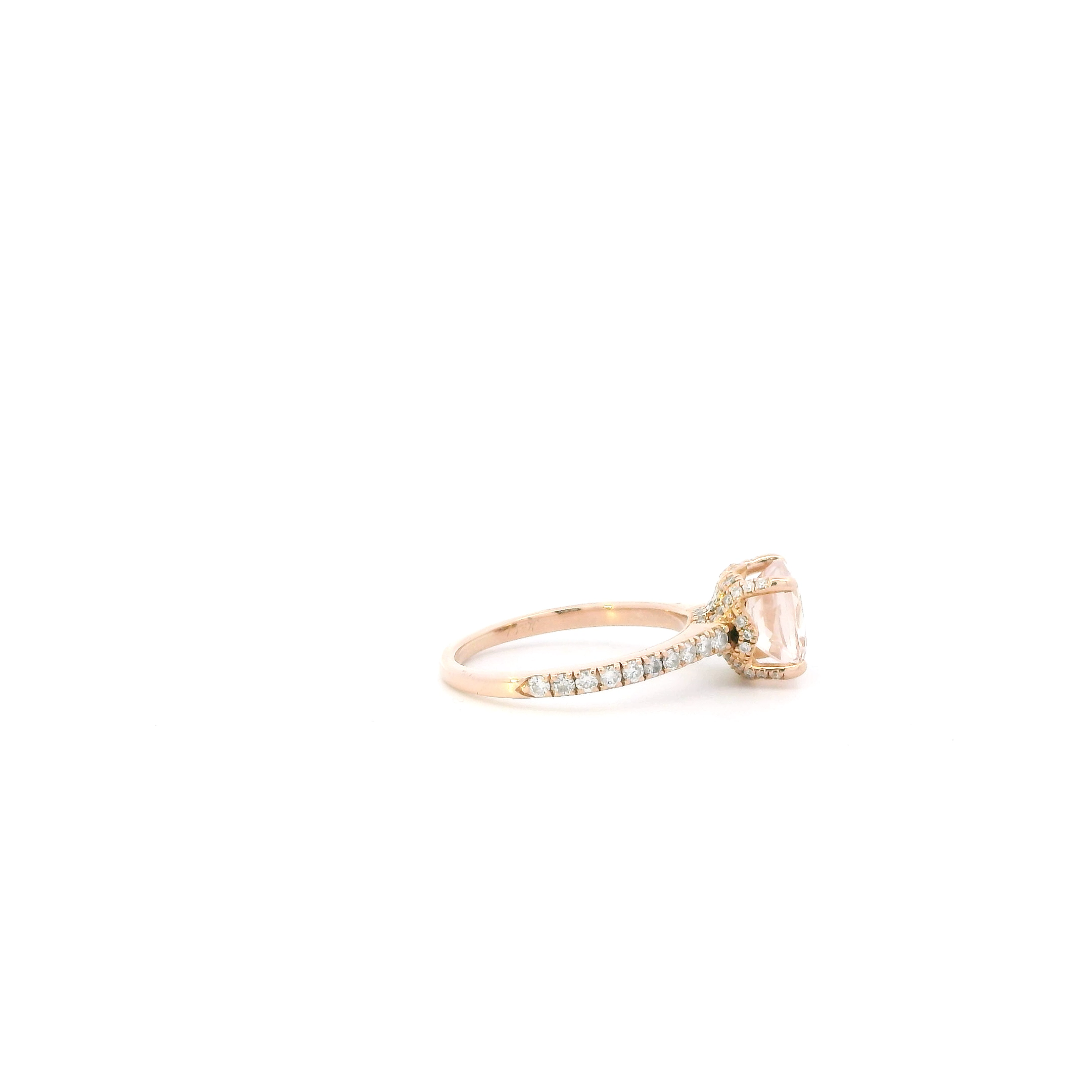 14K Rose Gold Morganite & Diamonds 