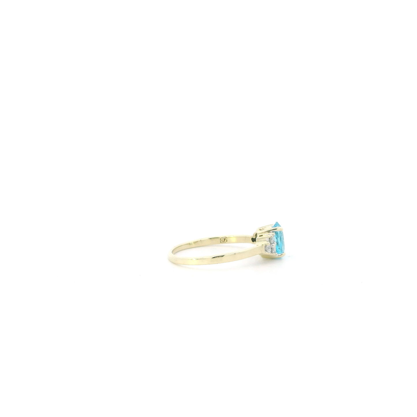 10K Yellow Gold Topaz & Diamond  Womens Ring - 0.18ct