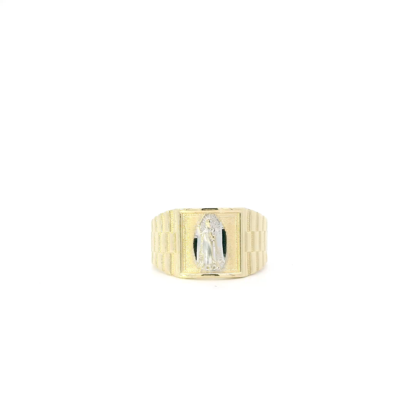 10K Yellow & White Gold Virgin Mary Rolex Ring