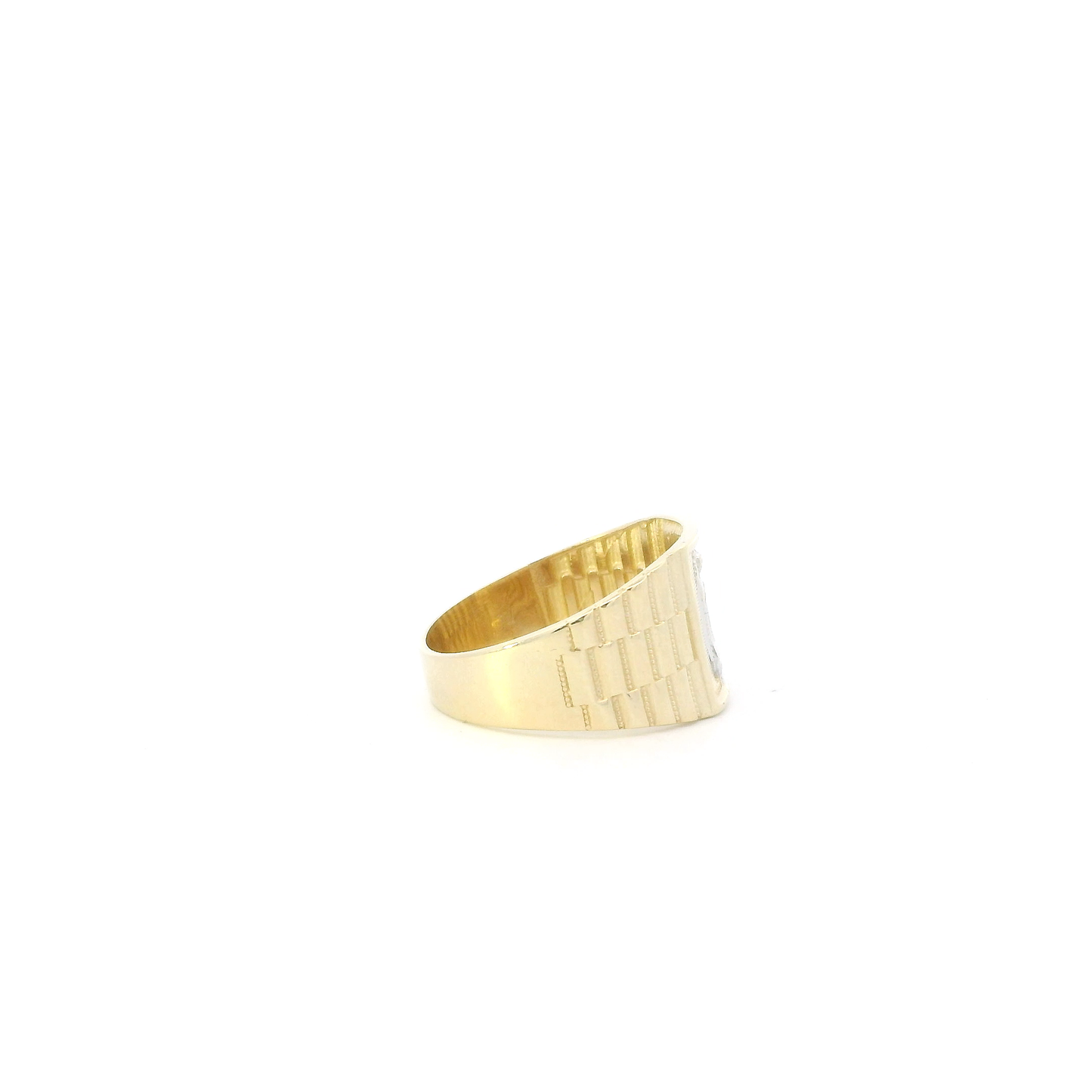 10K Yellow & White Gold Virgin Mary Rolex Ring